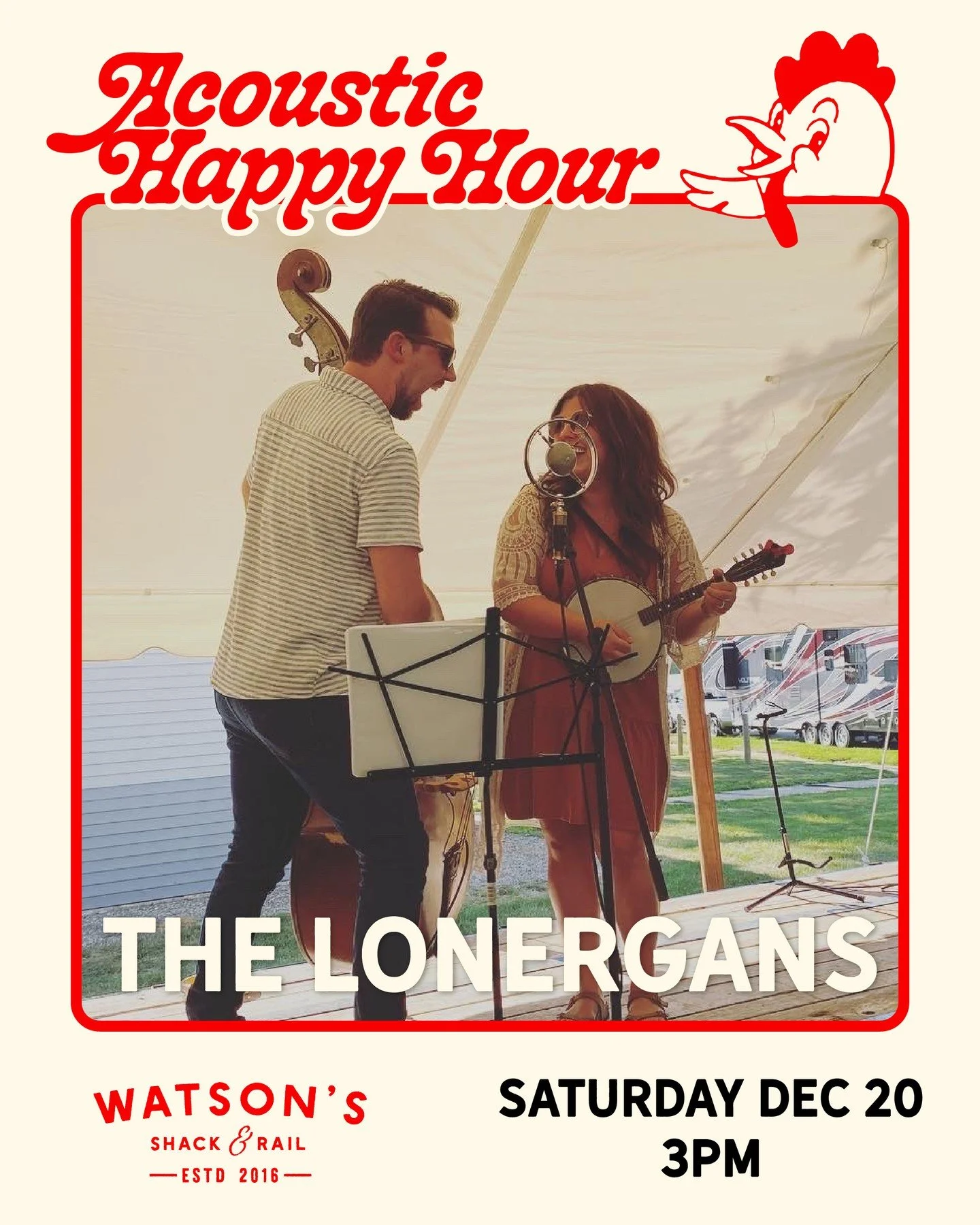 Join the Lonergans of the Wildwood String Band for holiday music and more at the Shack&rsquo;s Acoustic Happy Hour on Saturday, December 20th starting at 3pm.