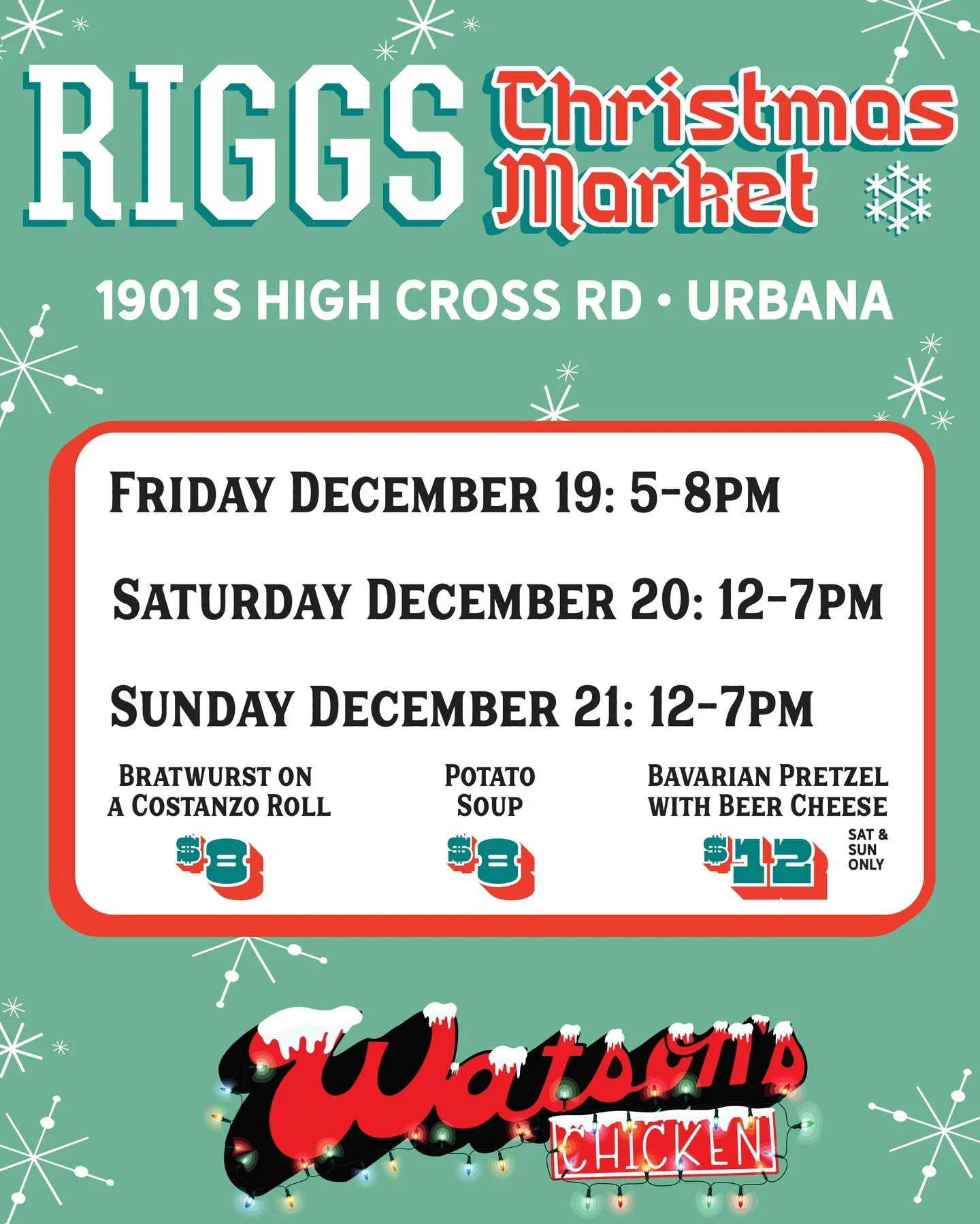 If you&rsquo;re over in Urbana, come to Riggs Christmas Market! We&rsquo;re out here today! It&rsquo;s the last weekend!