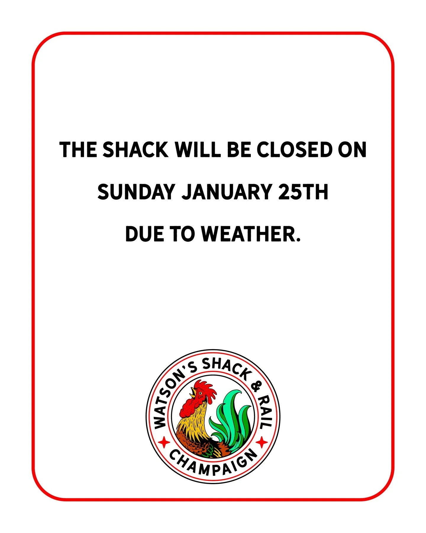 We will be closed at the Shack and The Yard due to weather! Be safe out there!