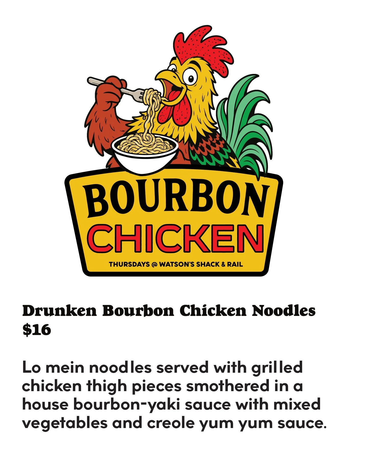 Our Drunken Bourbon Chicken Noodles from Restaurant Week are now available on Thursdays at the Shack!