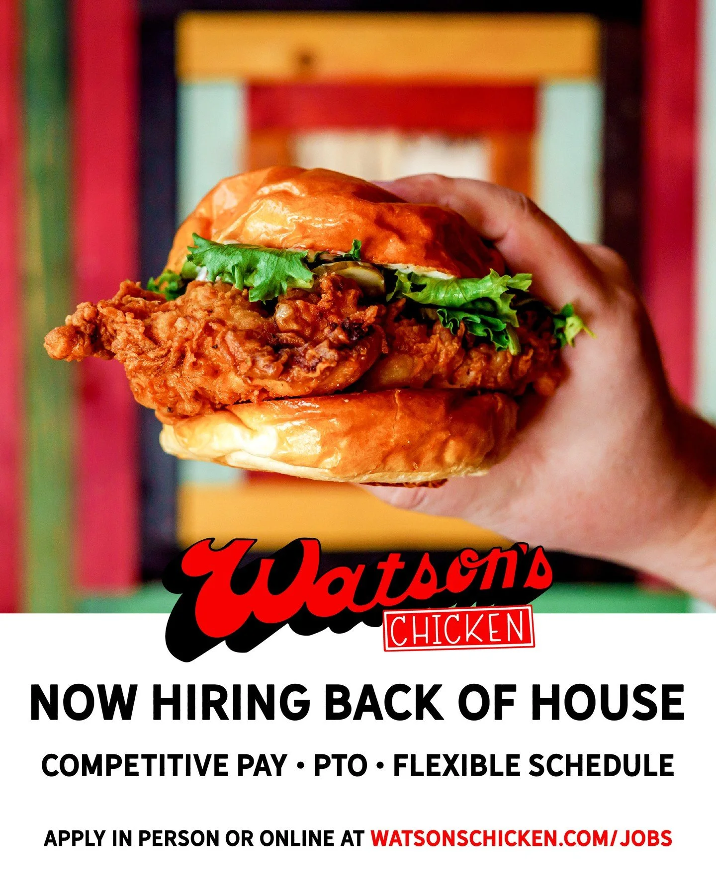 Now hiring for back of house workers! Apply in person during operating hours or online at the link in our bio!