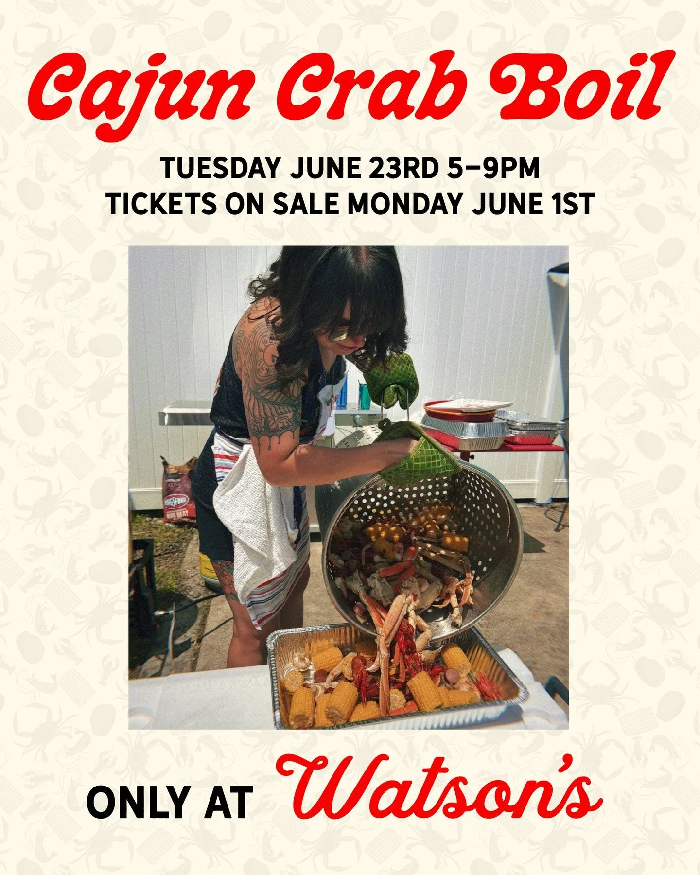 We're bringing the boil back! Join us for Seafood Boil #2 at Watson's Shack &amp; Rail and dig into a table full of seafood, corn, potatoes, and all the Cajun-style flavor you can handle. Grab your friends, roll up your sleeves, and get ready for a l