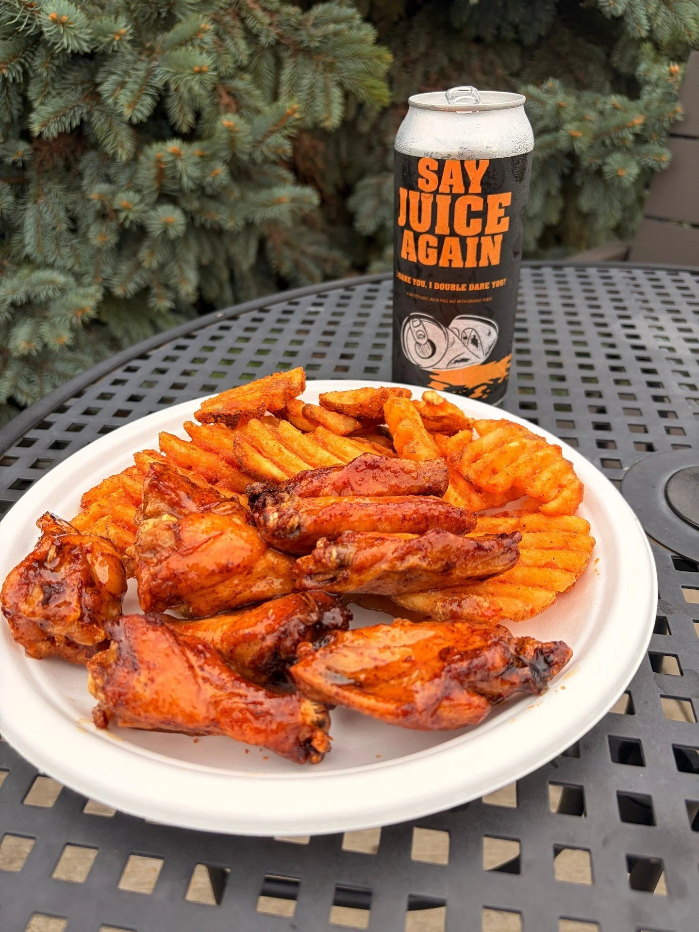 It's Wing Wednesday at @triptychbrewing and we've made a sauce called Royale with Orange from the Say Juice Again IPA. It's an orange chicken wing sauce that is amazing but could be made even better if you make it HOT! Your choice! Come see us at the