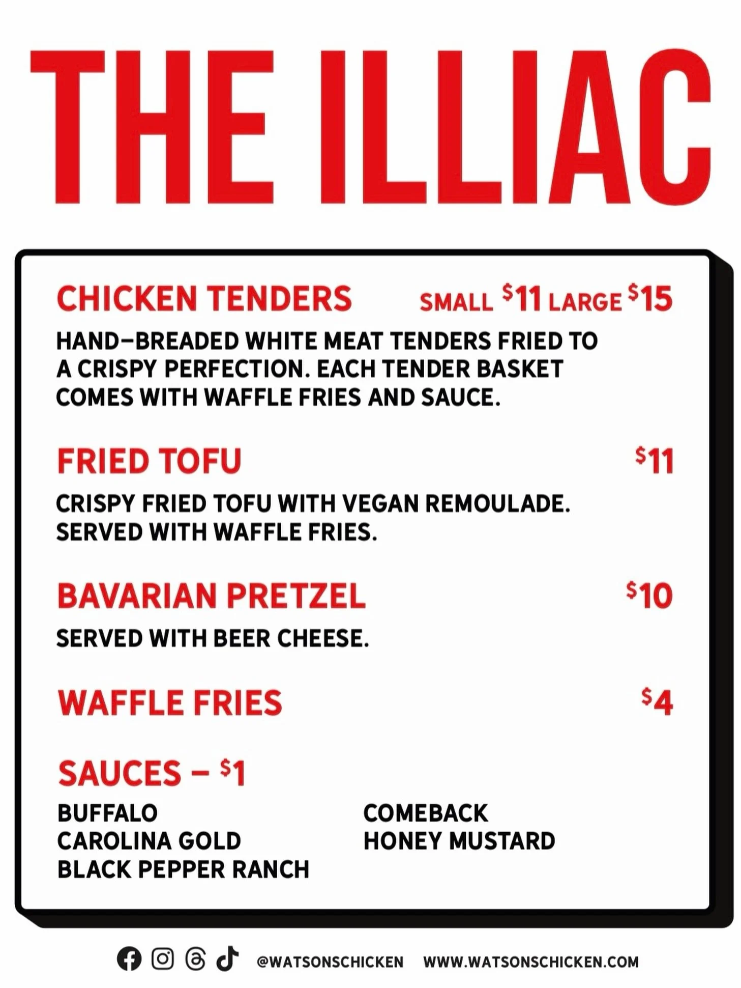 Here&rsquo;s a look at our Food Truck menu for the ILLIAC this Saturday at Hessel Park!
