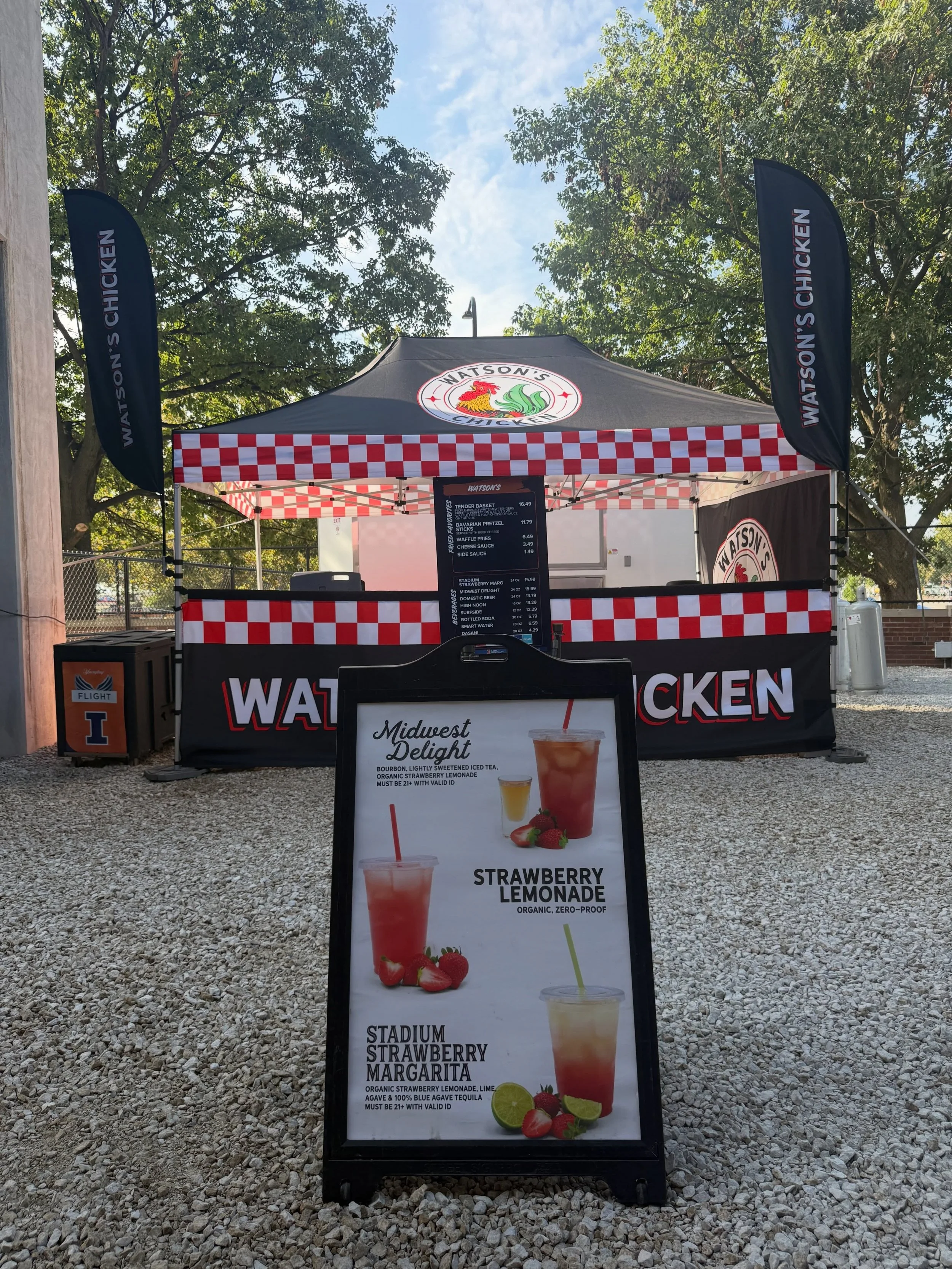 Got the tent in the Horseshoe all set up for the game today! Remember, our amazing Bavarian Pretzel Sticks are only available at the tent&hellip;come see us!