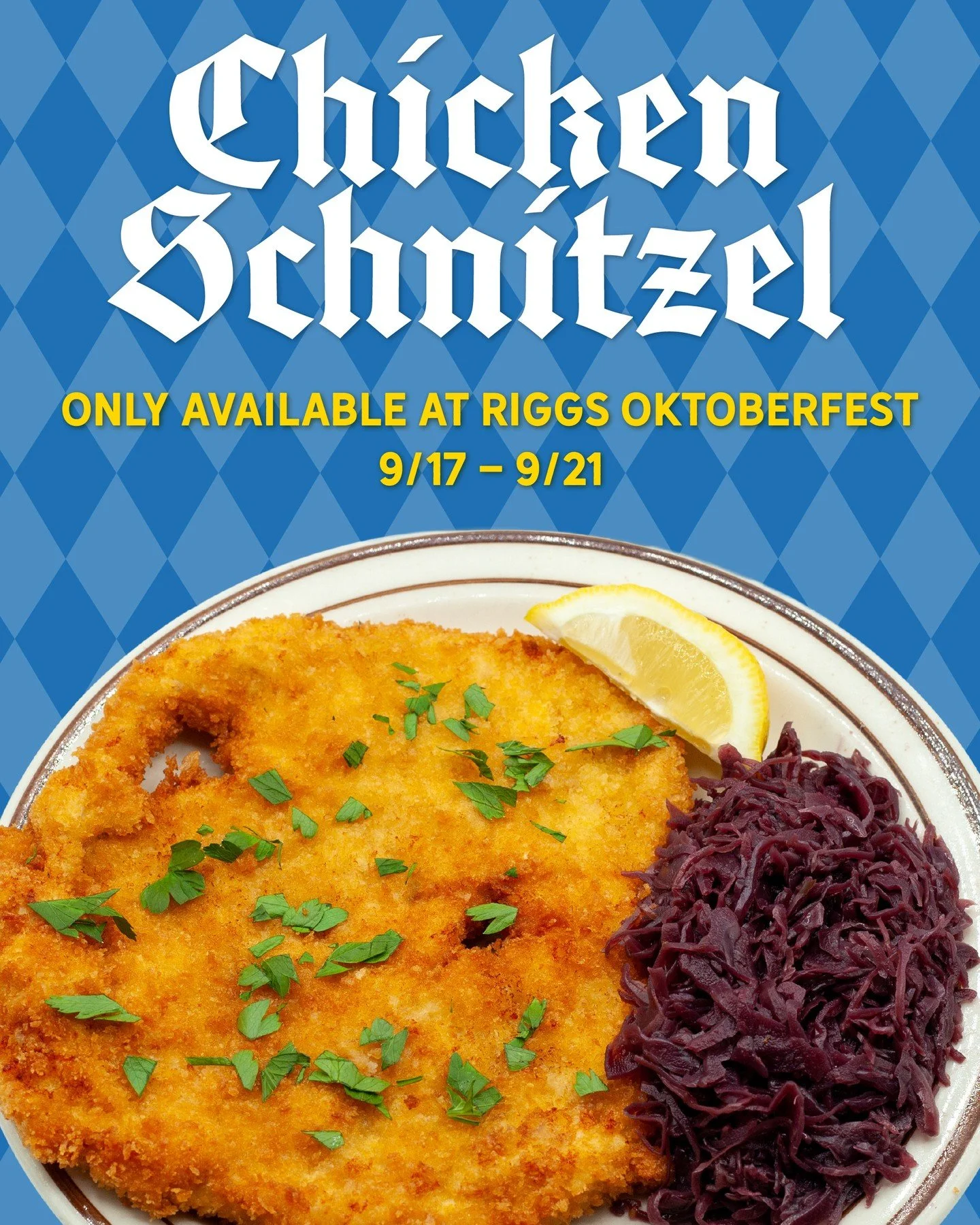 Our Food Truck is out at @riggs_beer_company for Oktoberfest the rest of the week! Thursday and Friday from 4-8pm, Saturday and Sunday starting at noon! We'll have chicken schnitzel, Rahmschnitzel (chicken schnitzel with brown mushroom gravy) and our
