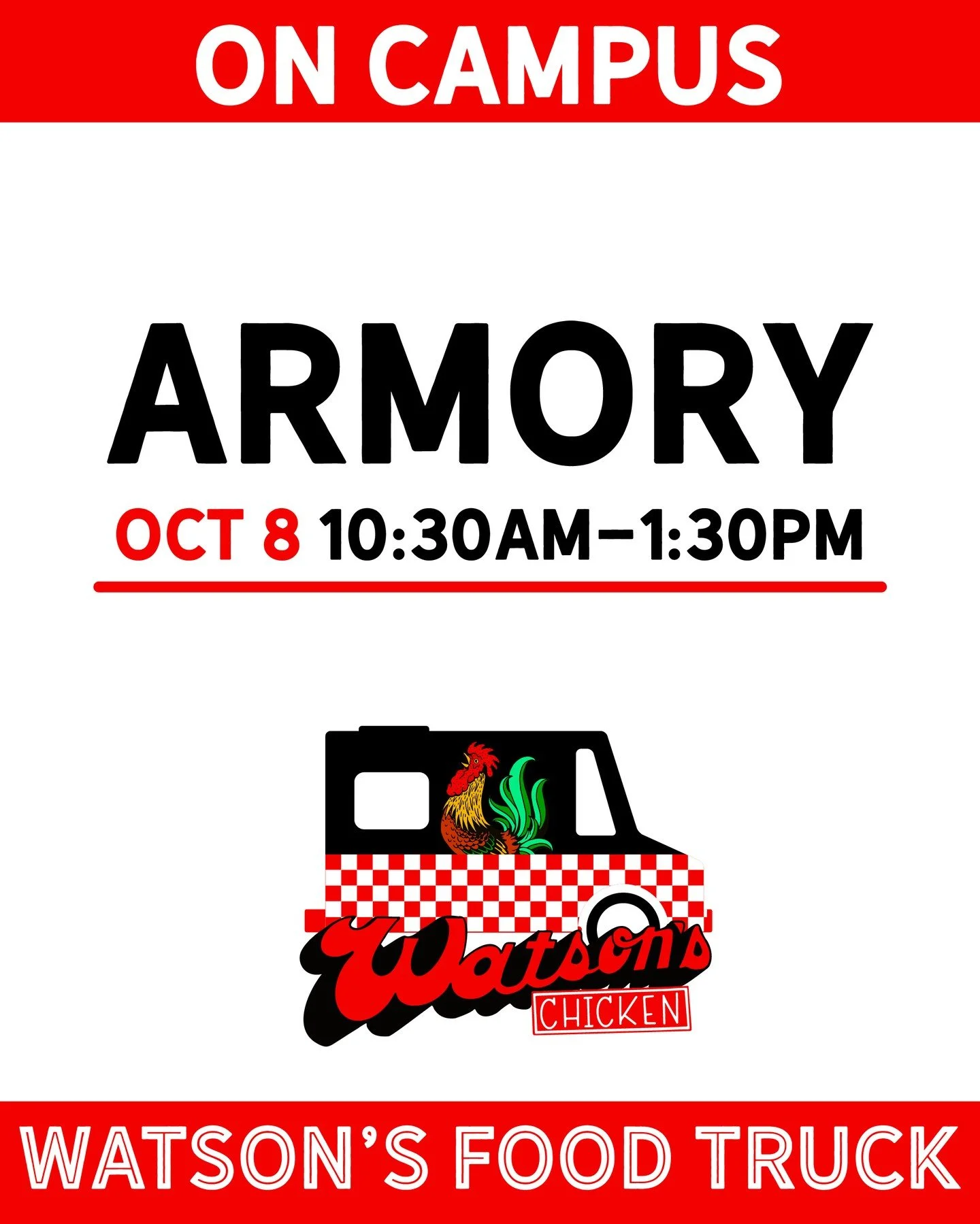 We'll be at Armory today for lunch! 10:30 to 1:30. Come see us!