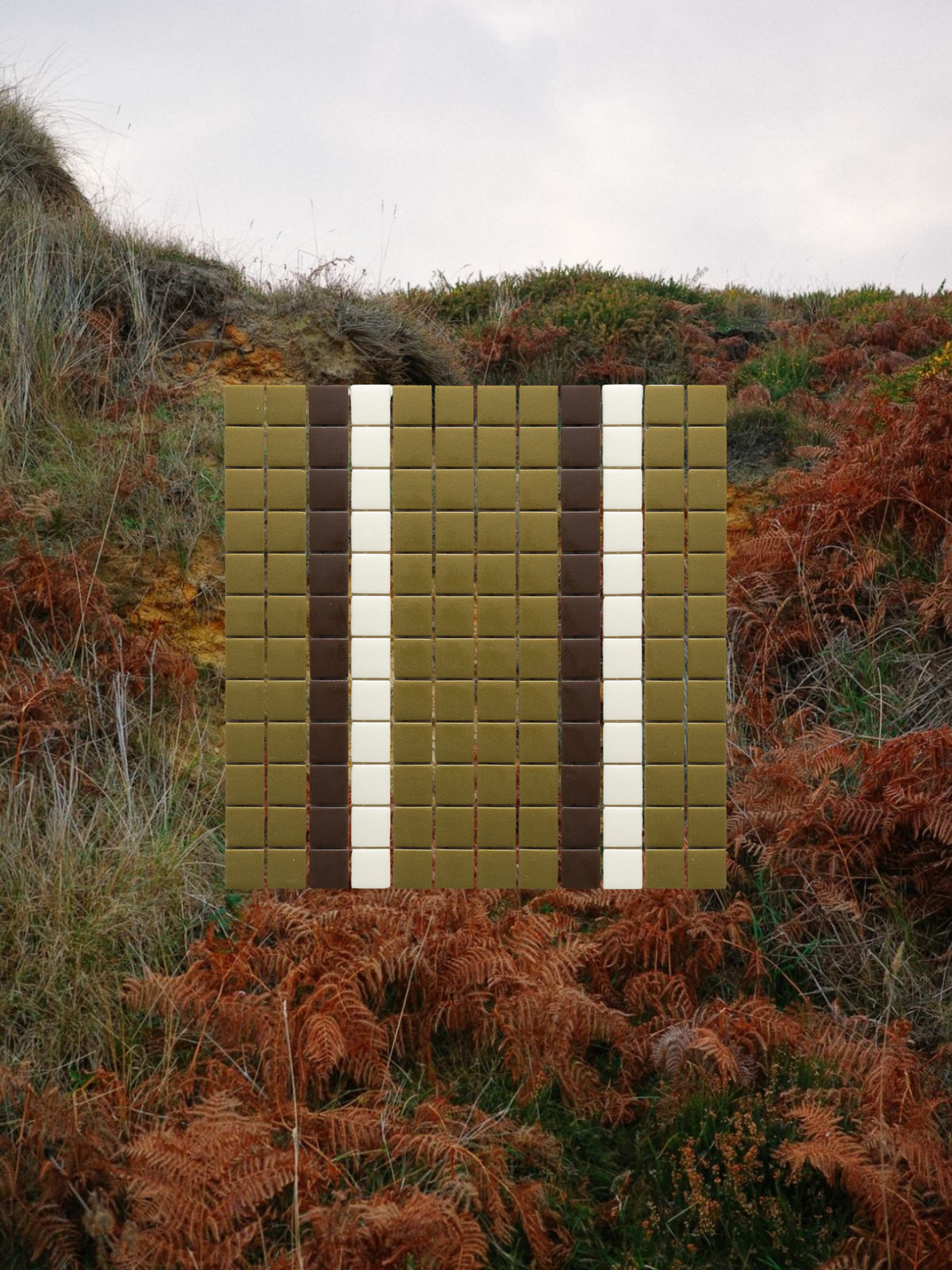 Zia Tile - Union Lichen + Marmot + Milk Glass Tile