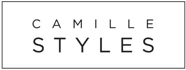 Logo with the text 'Camille Styles' in black capital letters on a white background.
