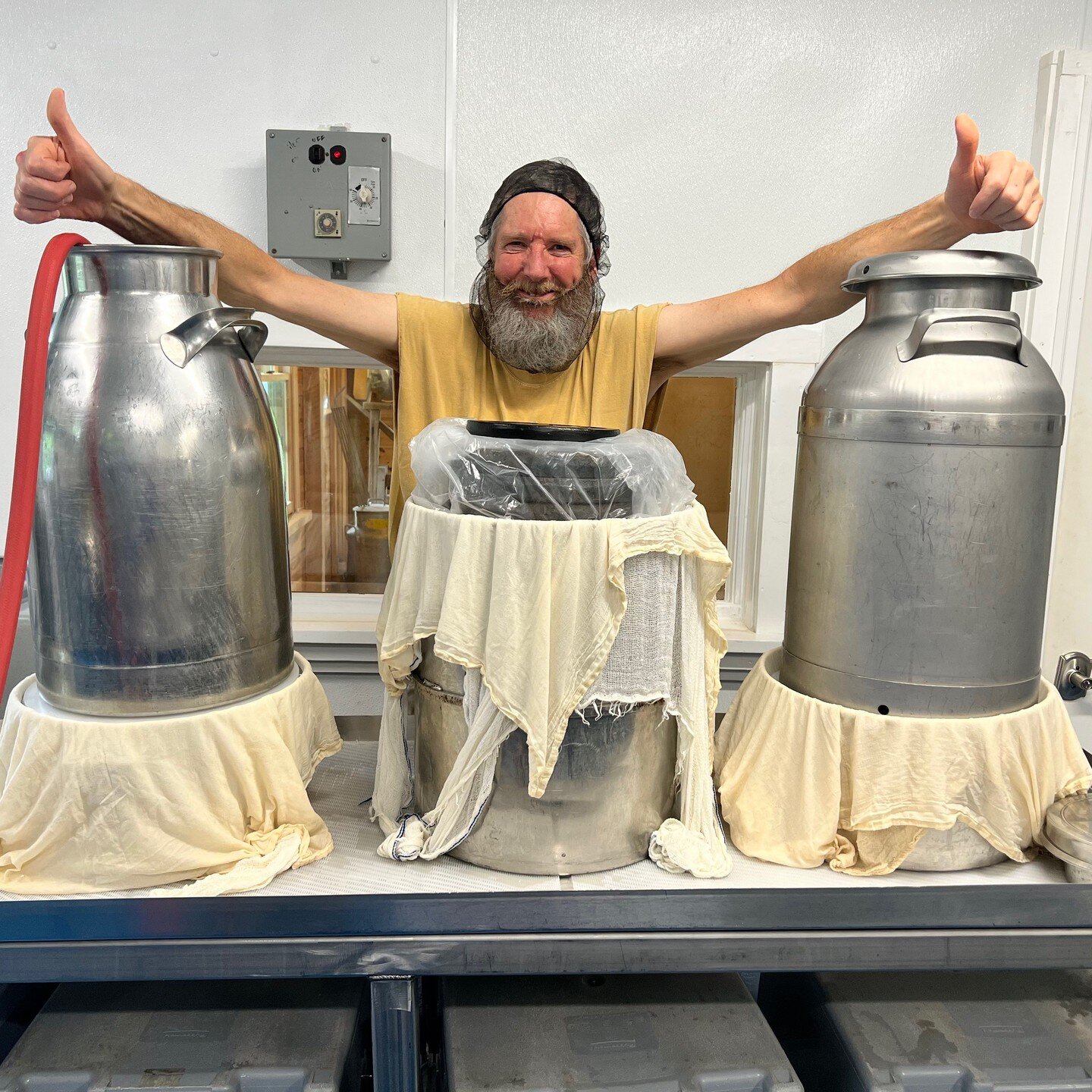 ought to be posting about the humble and the galactic that will be ready for you next week. (i'll get to that. i swear. a lot.)⁣
⁣
instead this guy went and made cheddar. really? cheddar. that one in the middle might weigh 80 pounds. who the hell is 