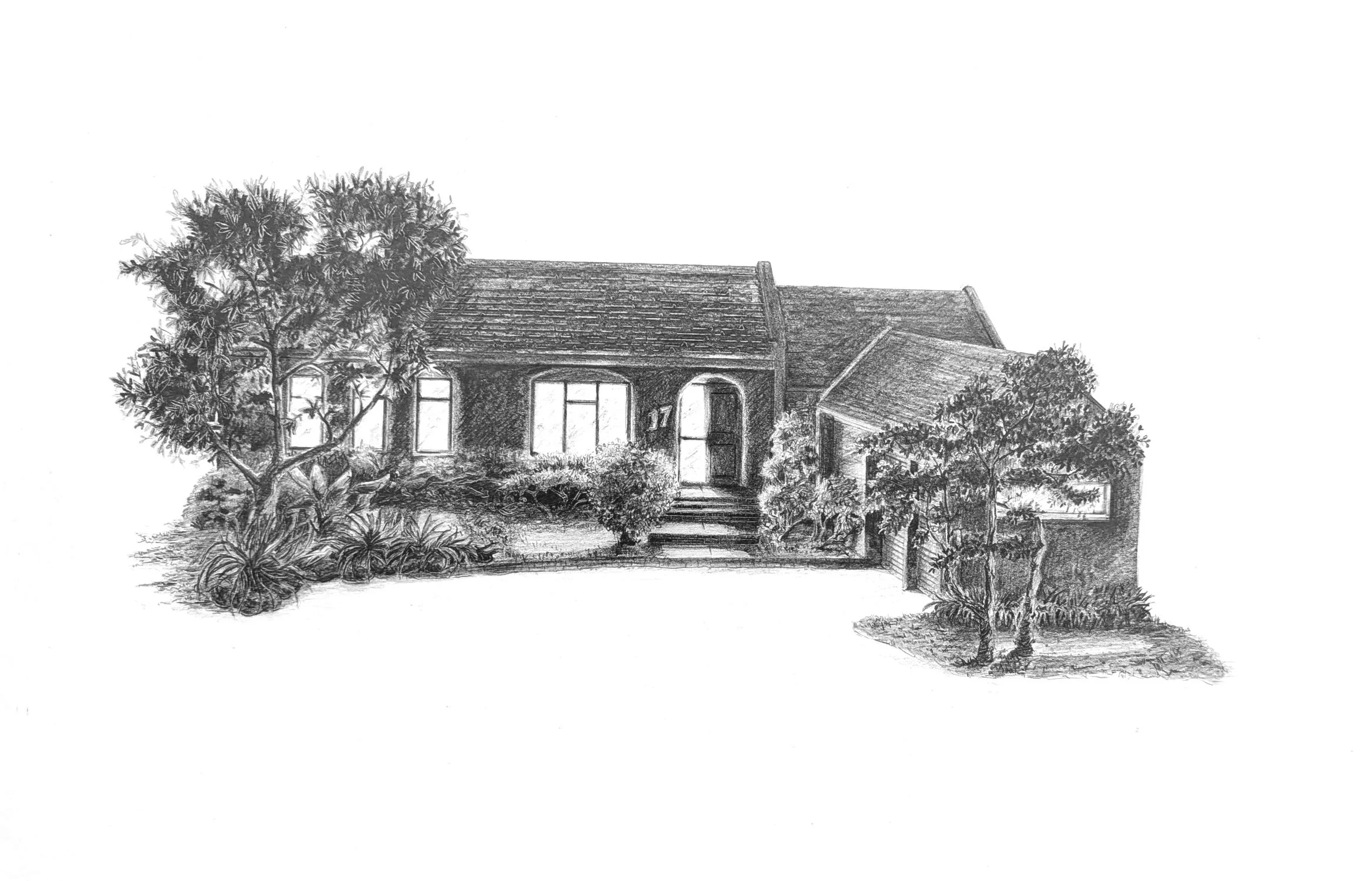 south african house home hand drawn portraiture 