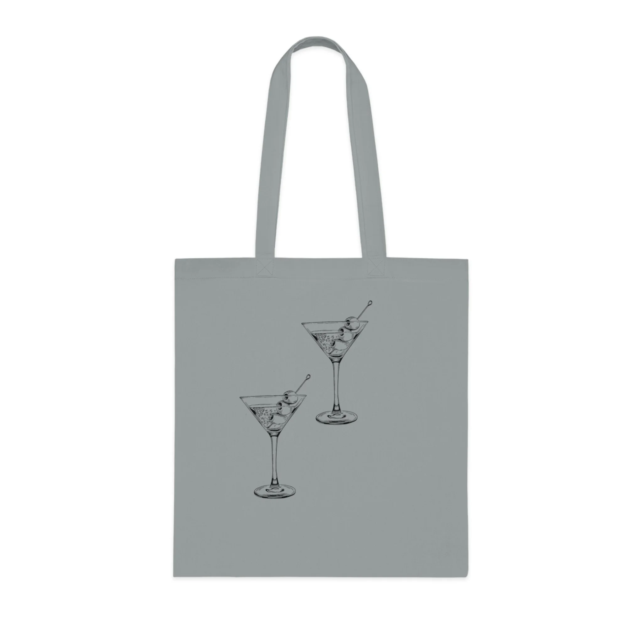 Atiya London Martini Glasses Cotton Tote grey