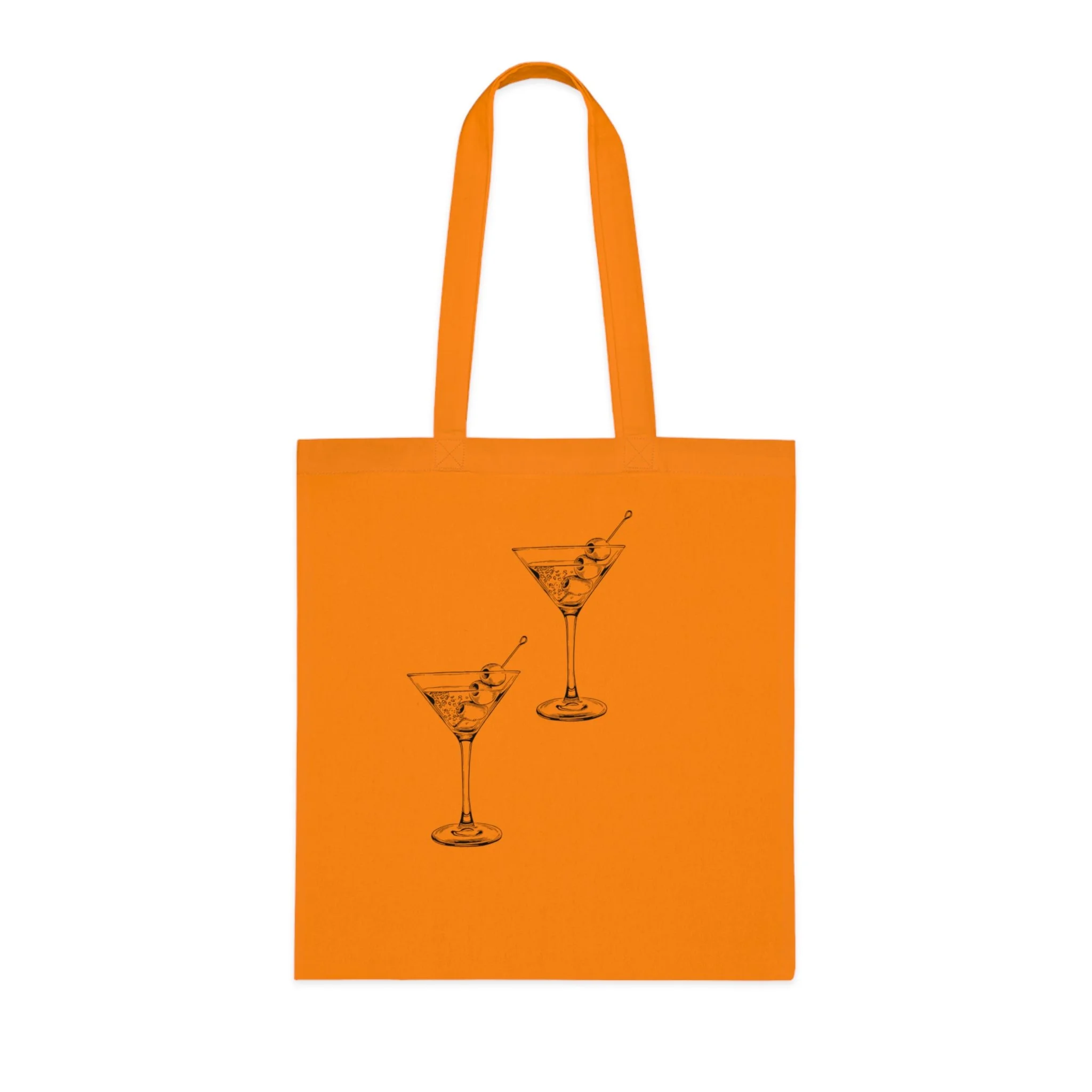 Atiya London Martini Glasses Cotton Tote orange