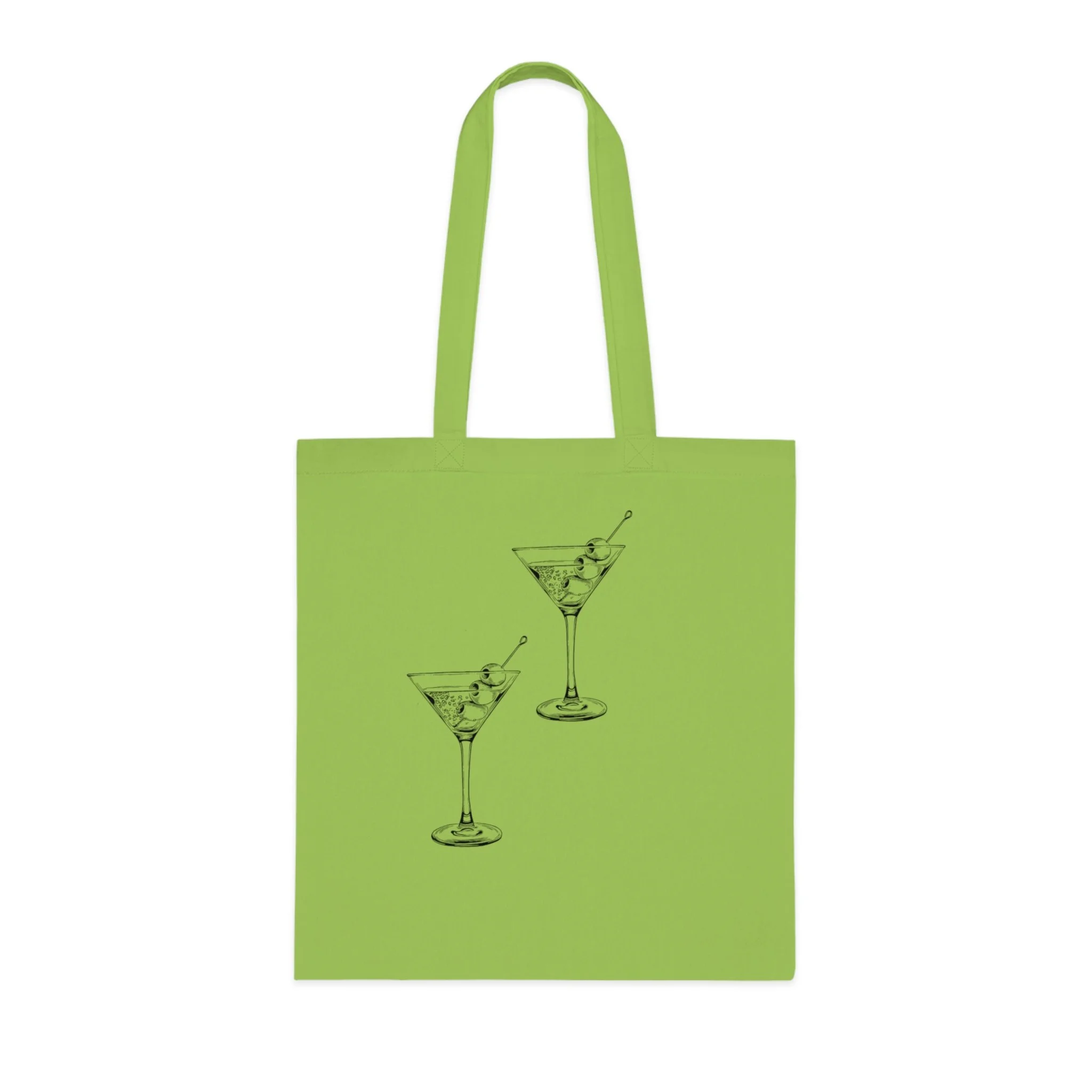 Atiya London Martini Glasses Cotton Tote green