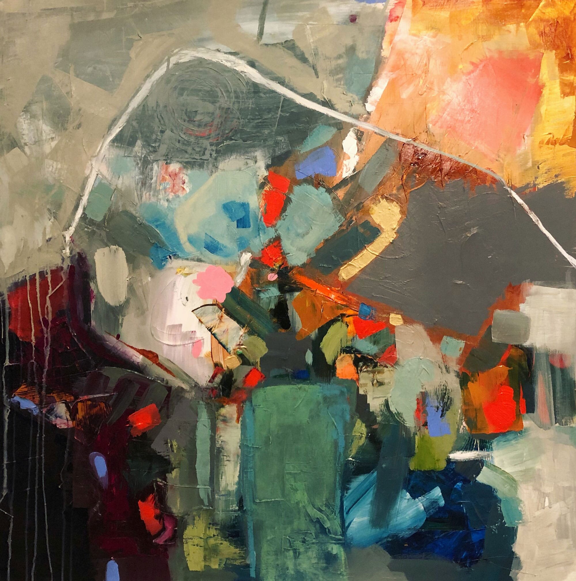    Growth   2019 Mixed media on gallery wrapped canvas 40” x40” SOLD 