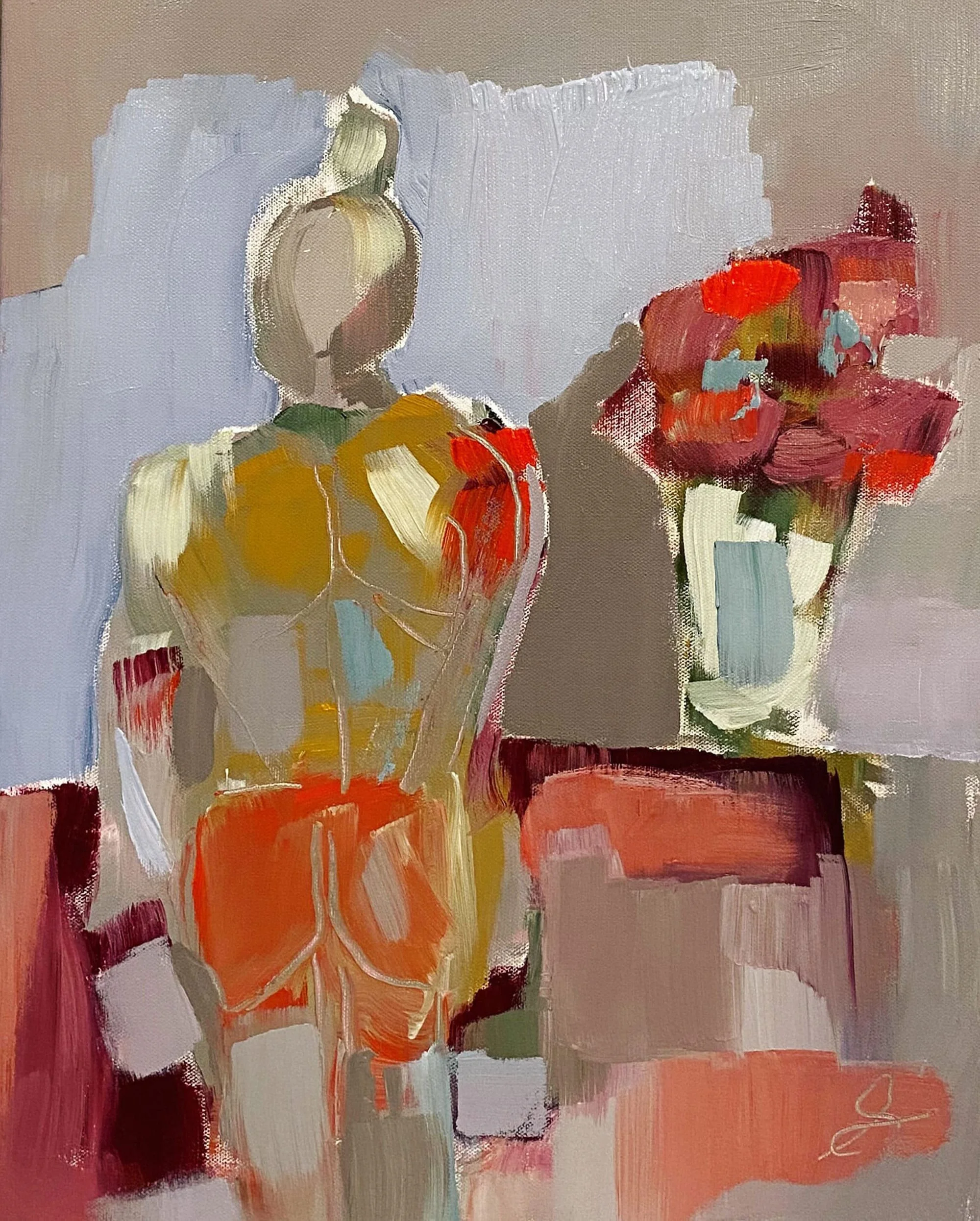    Waiting On The World To Change    2020 Mixed media on gallery wrapped canvas 16” x 20” SOLD 