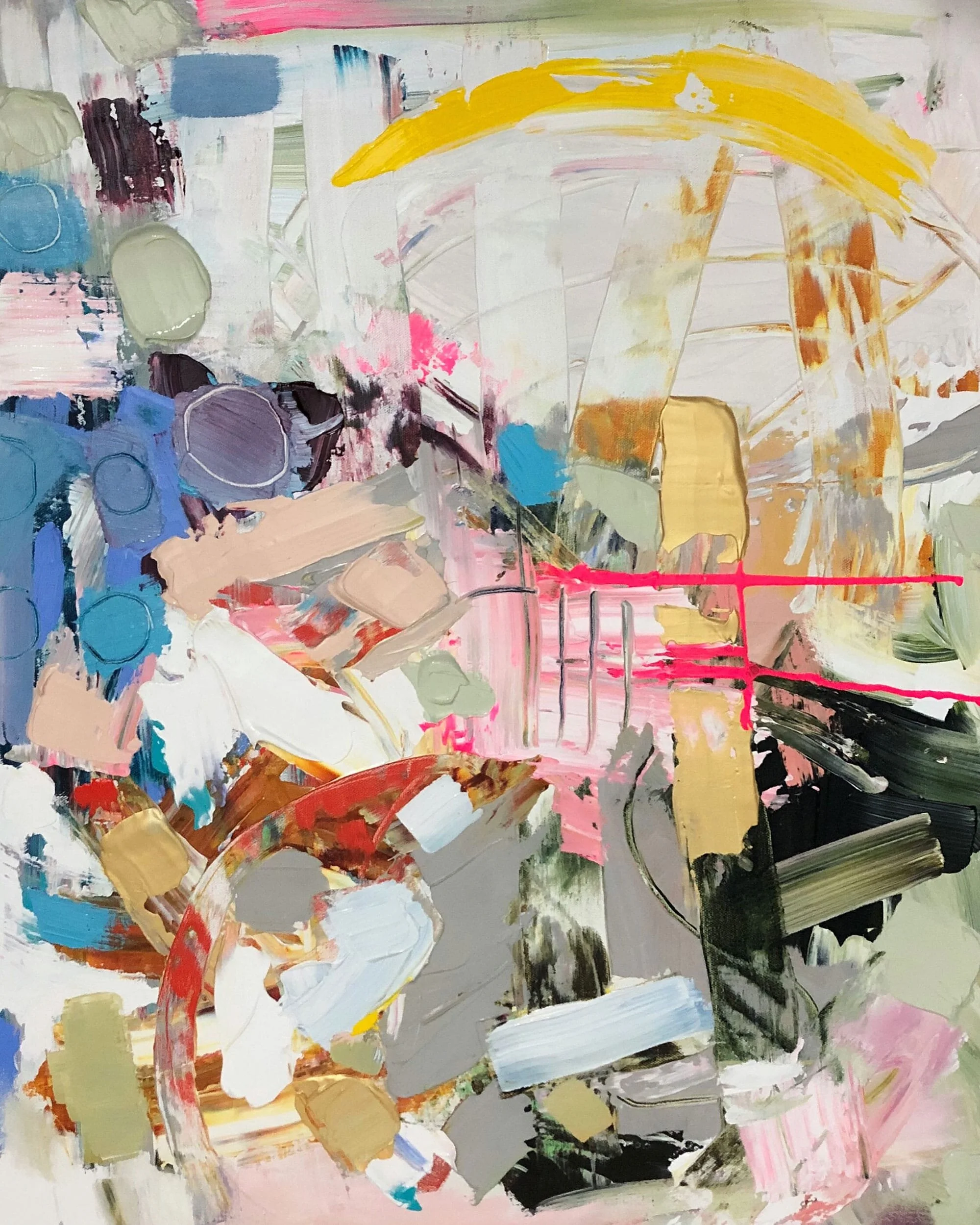    Fireworks    2019 Mixed media on gallery wrapped canvas 24” x 30” SOLD 