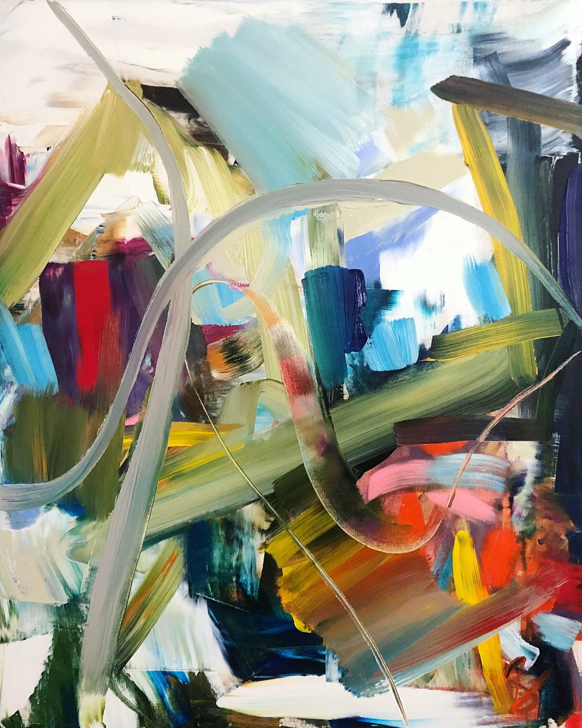    Roller Coaster    2019 Acrylic on gallery wrapped canvas 24” x 36” SOLD 