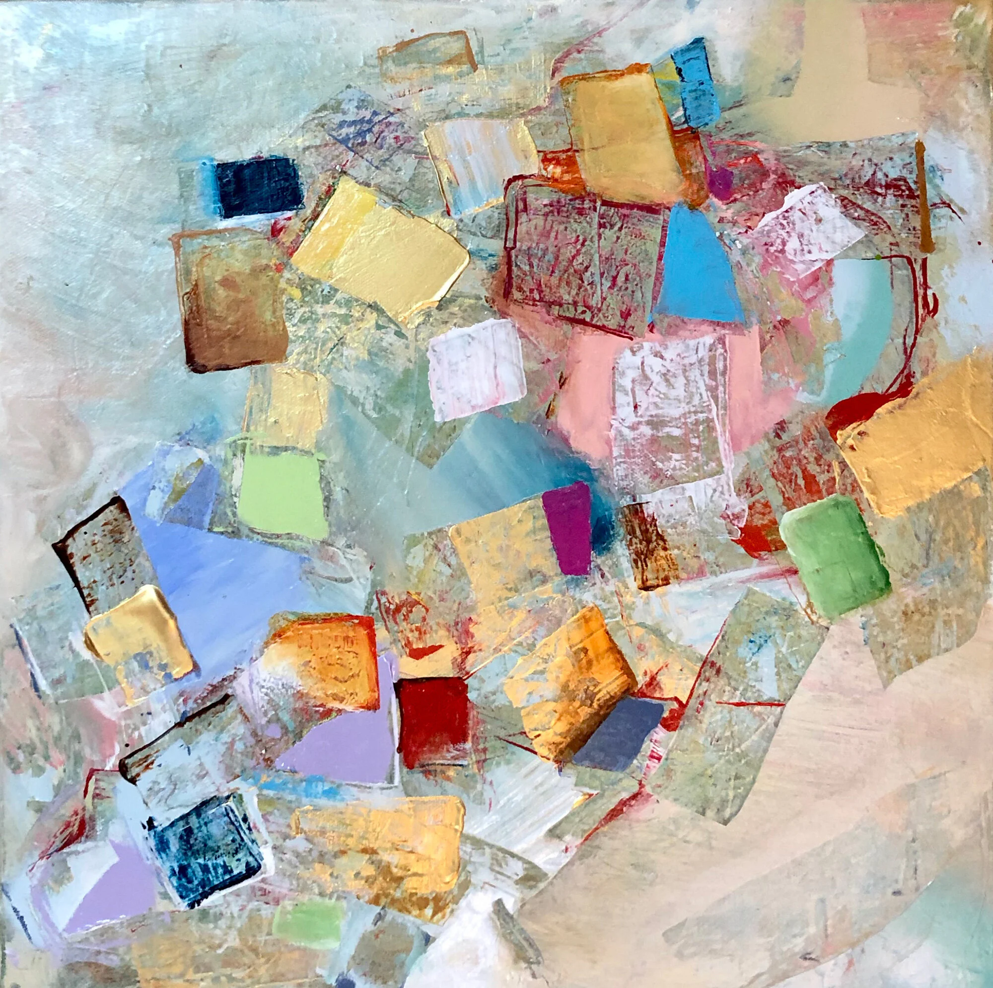 Compartmentalization 2018 Mixed media on gallery wrapped canvas 16” x 16” SOLD