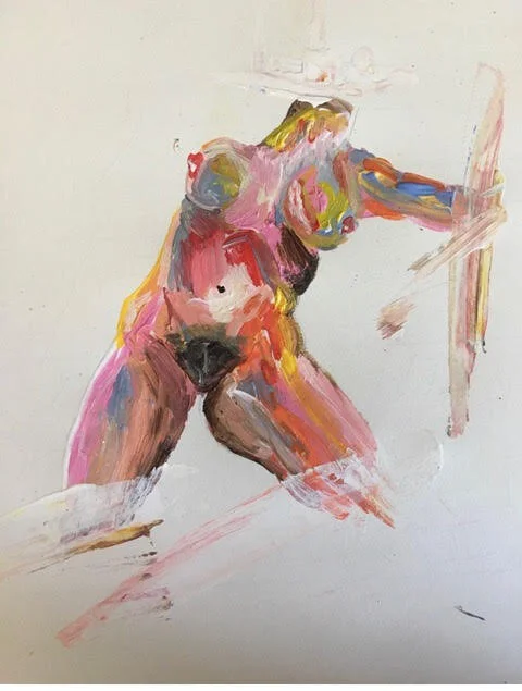 Acrylic on paper- body study
