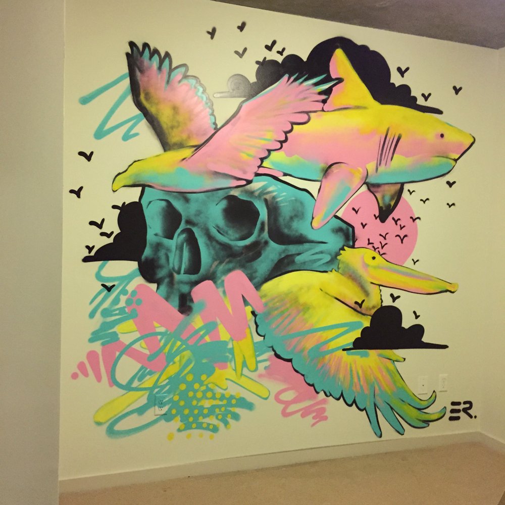 ER-everyday-research-muralist-street-artist-austin-atx-texas-graffiti-art-spray-paint-efren-rebugio-street-art-mural-murals-colorful-abstract-shark-pelican-skull-bedroom-apartement.jpg
