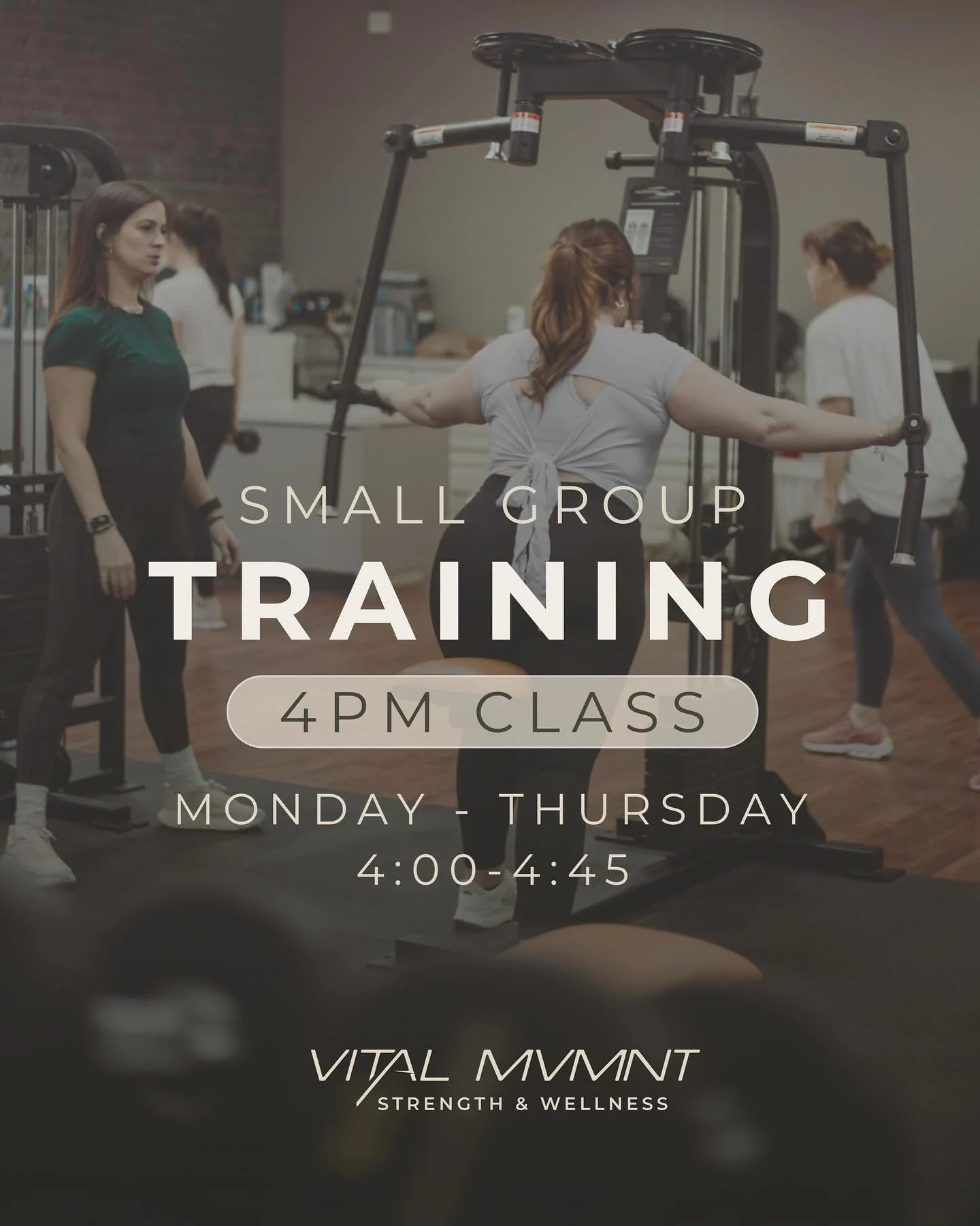 Afternoon slump? Not &lsquo;round here 🙂&zwj;&harr;️
Sign up for our 4pm small group class today! 
45 minutes. 4 days a week. 

#personaltraining #smallgrouptraining #strengthtraining #strengthandwellness #personaltrainer #gymmotivation #healthandwe