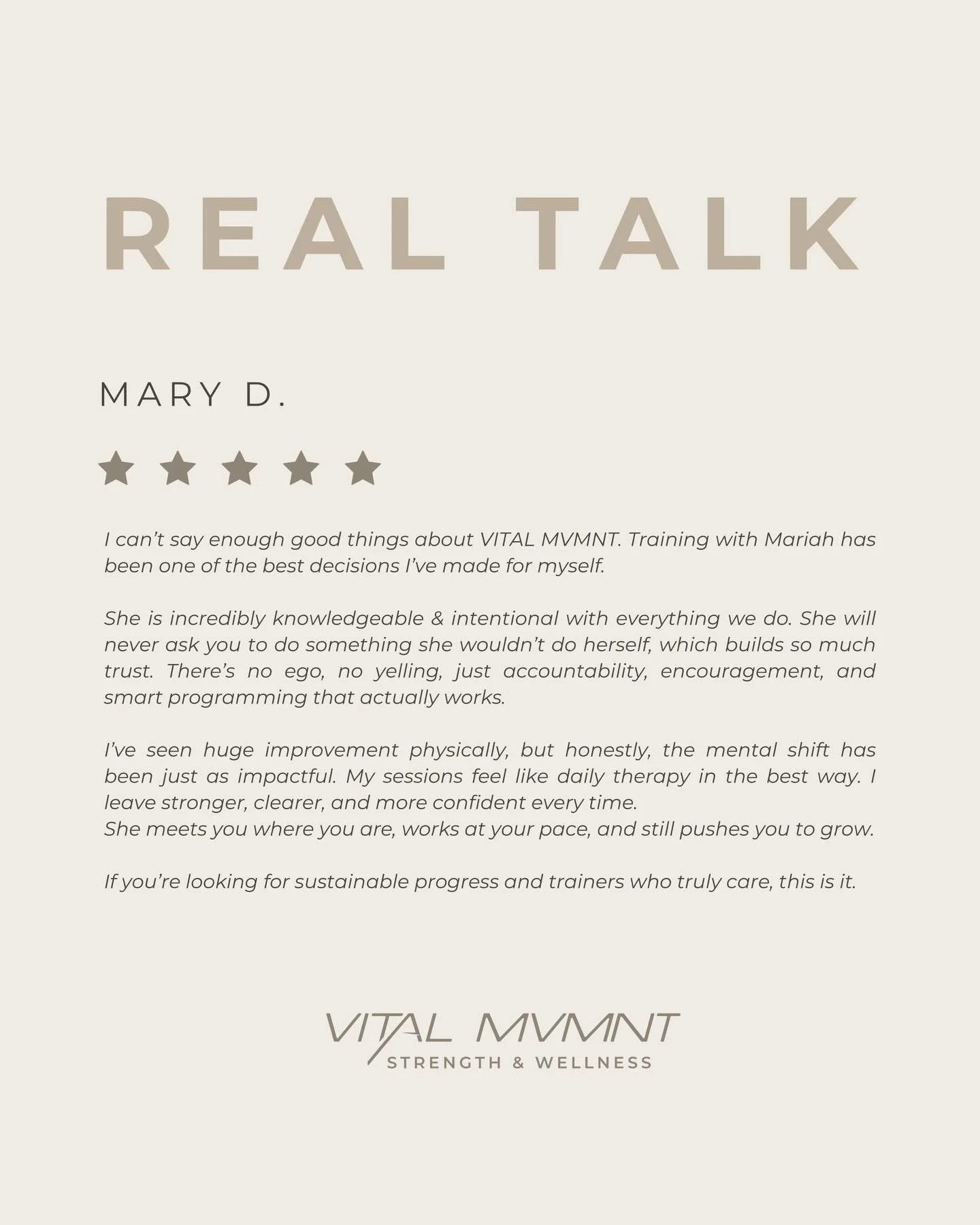 We love hearing your stories and seeing the progress that happens inside and outside the gym.
If you&rsquo;ve trained with us, we&rsquo;d love it if you shared your experience by leaving us a review! 
-
#clientreview #strengthtraining #personaltraini