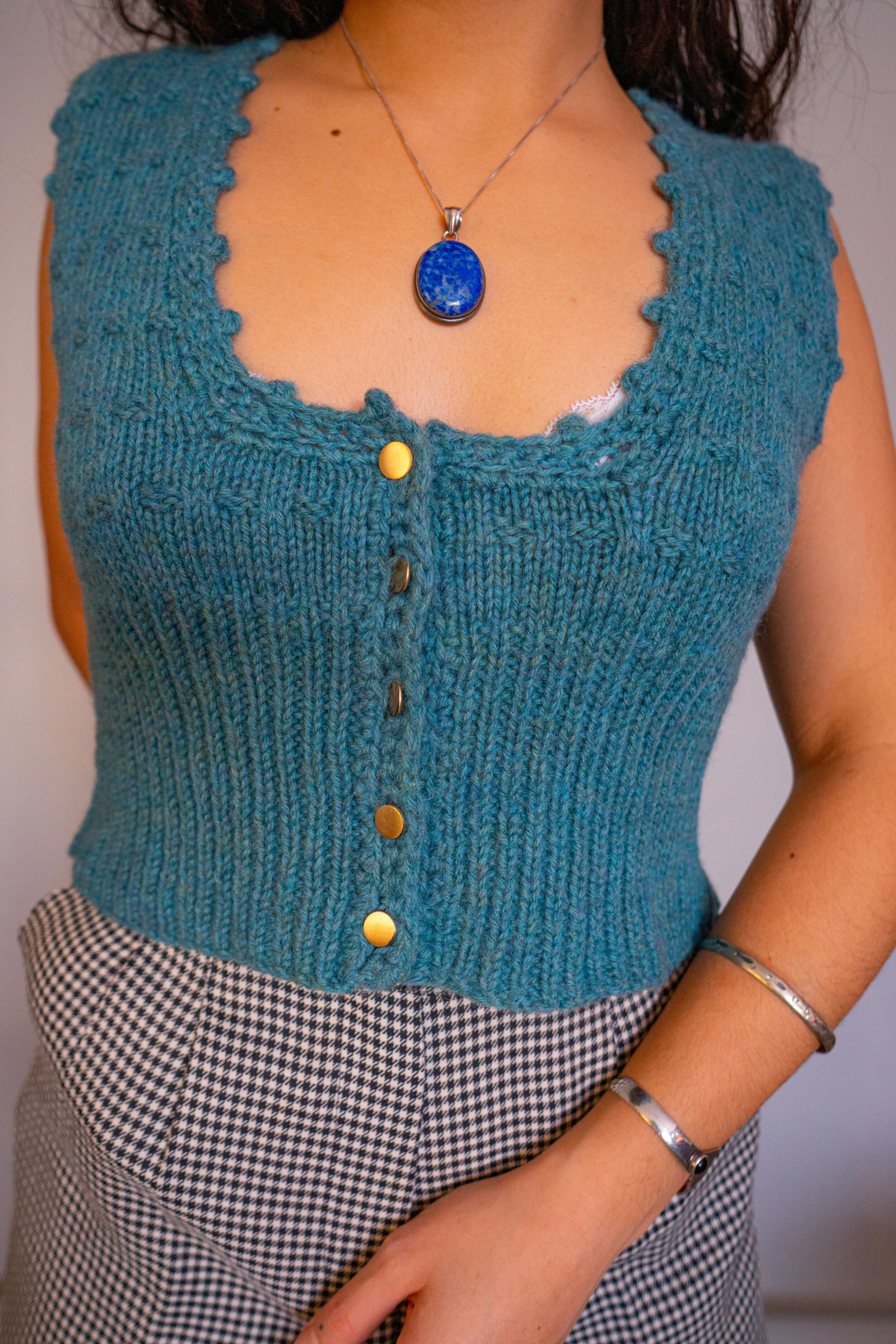 Teal Wool Vest