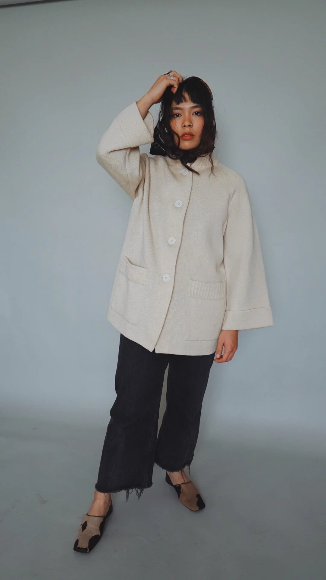 Heavy Knitted Cardigan Sweater 