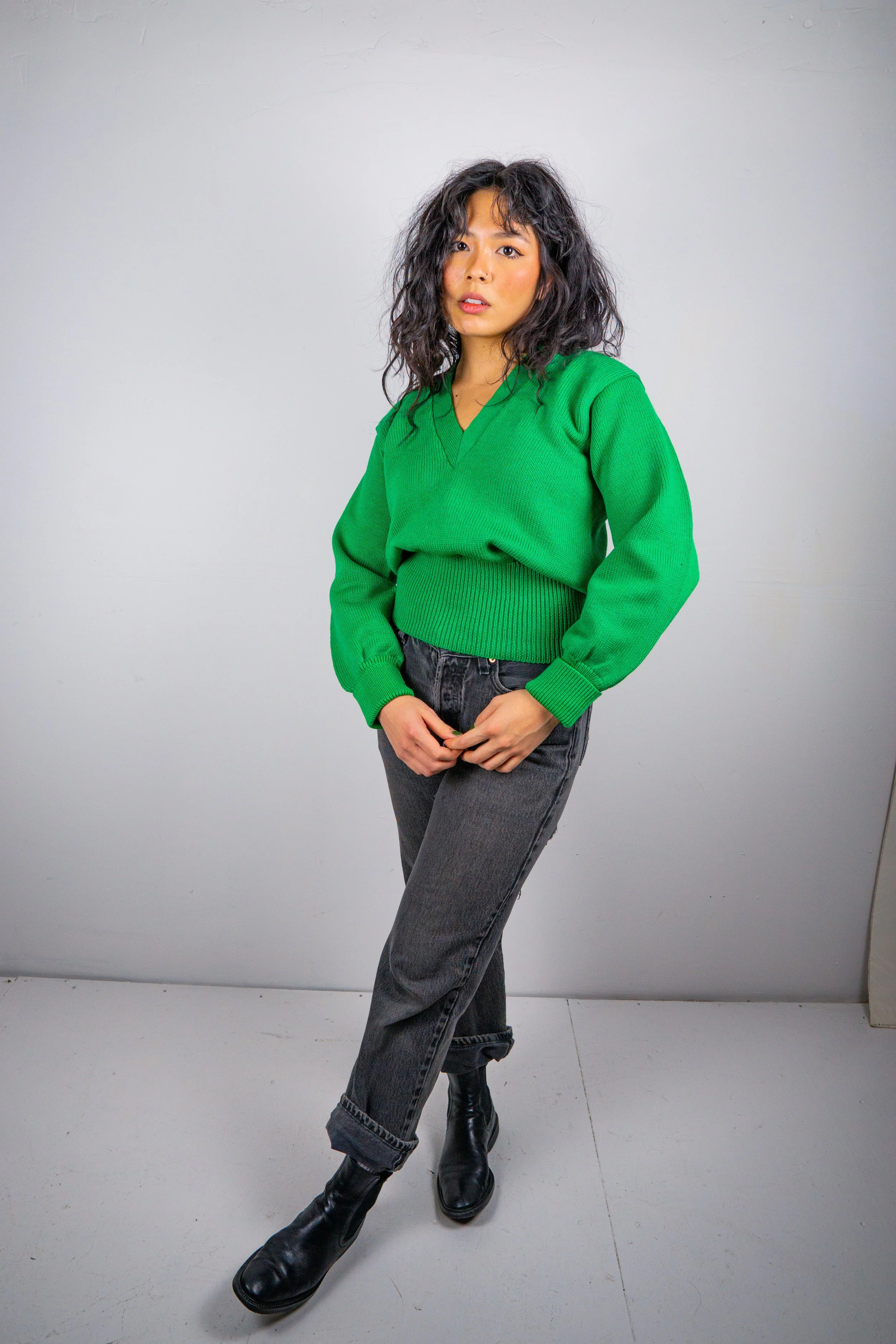 Lucky Green Wool V-neck sweater 