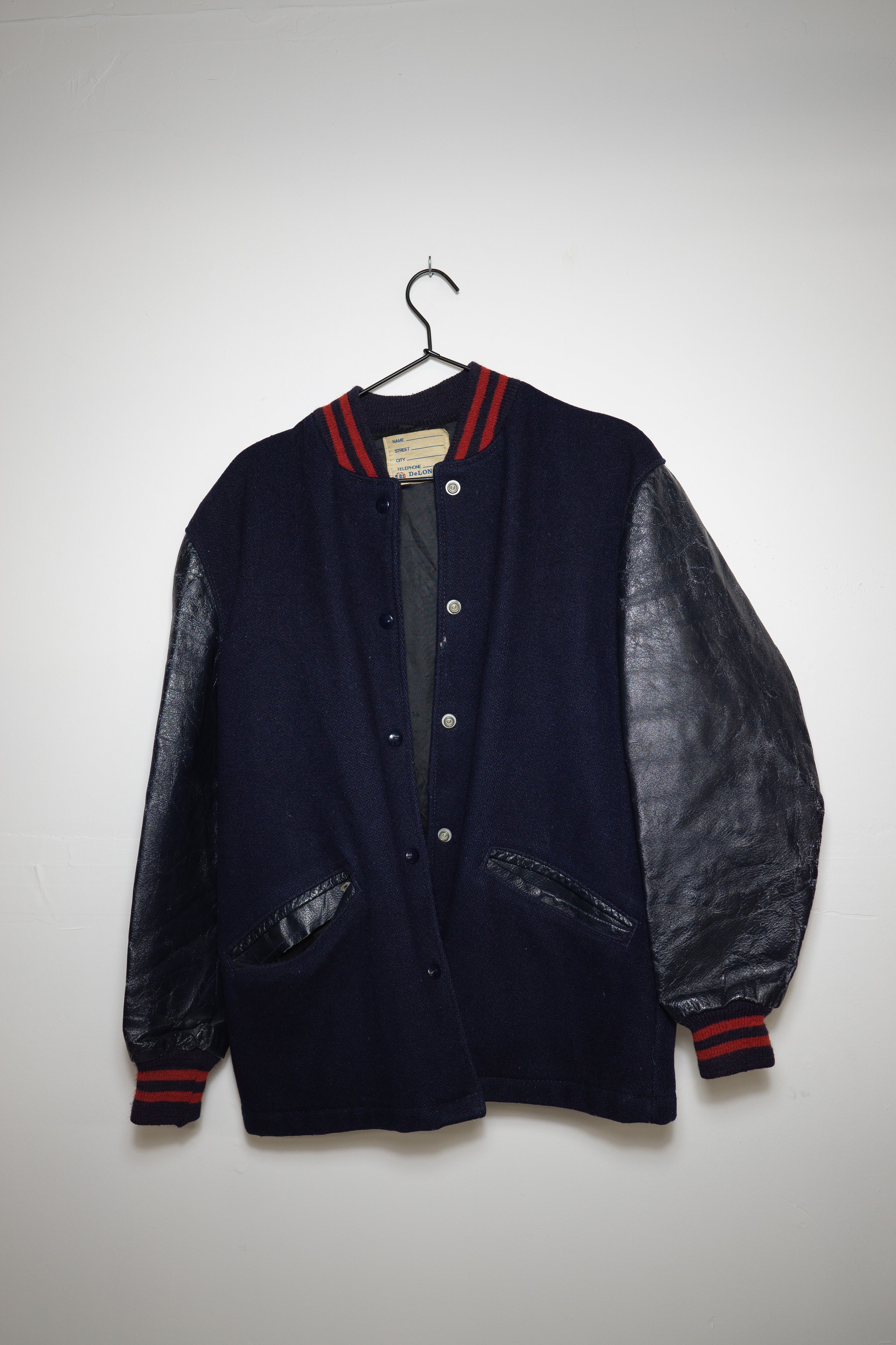 Varsity Jacket with Leather Sleeves