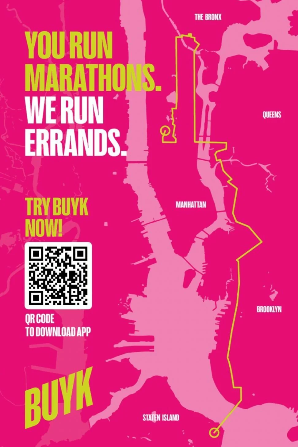 Flyer for the 2021 NYC Marathon