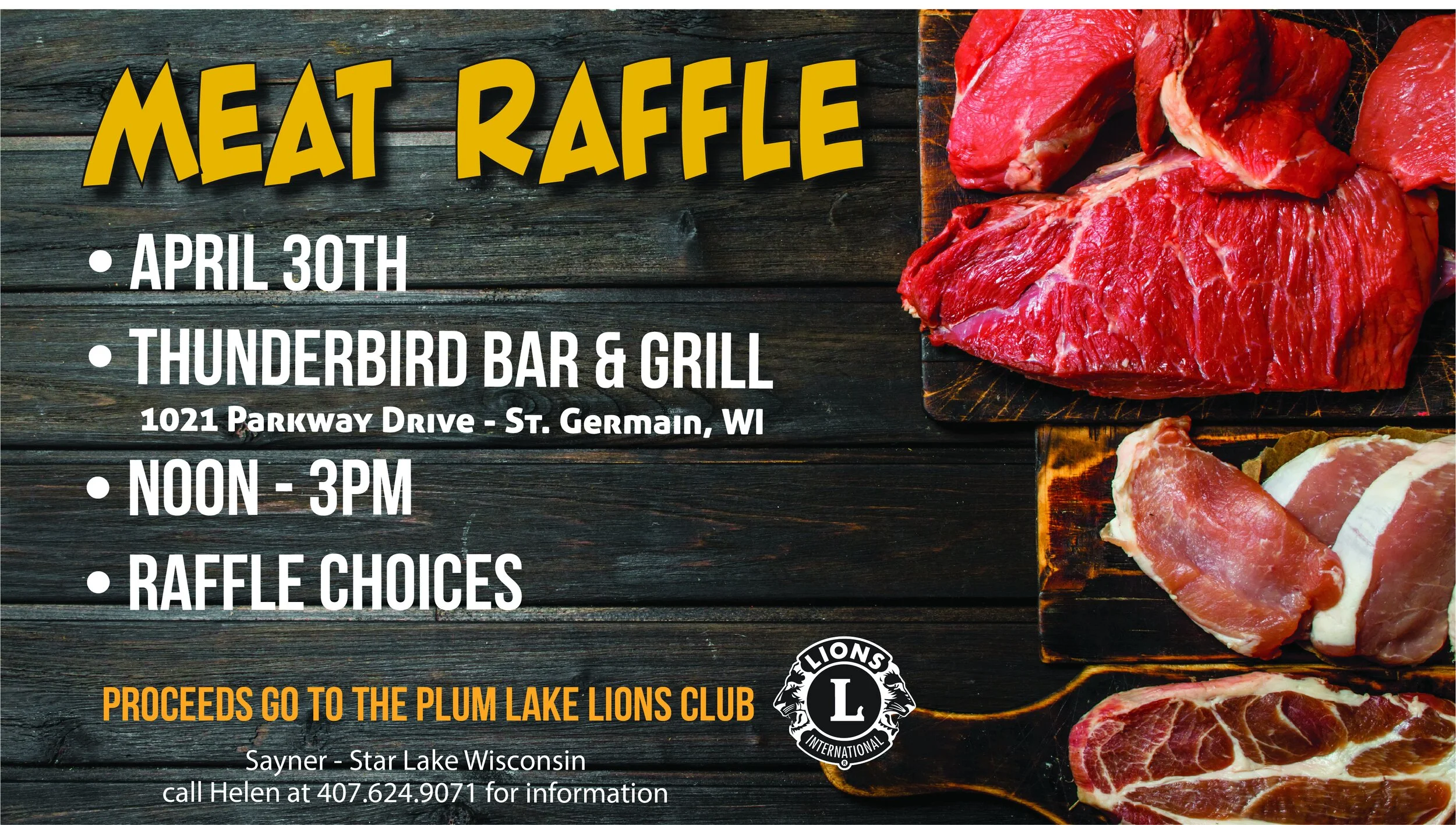 Plum Lake Lions Meat Raffle — SaynerStar Lake Chamber of Commerce