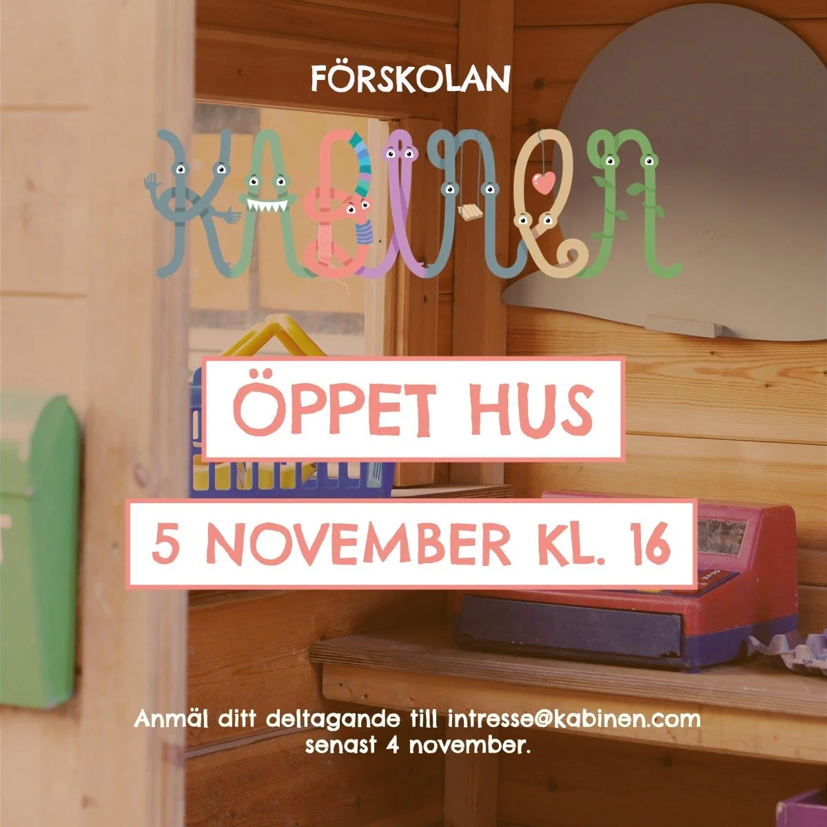 Välkommen till höstens Öppet Hus för att se hur vi har det, höra vår personal berätta om verksamheten och för att prata med oss föräldrar om hur det är att vara en del i ett föräldrako