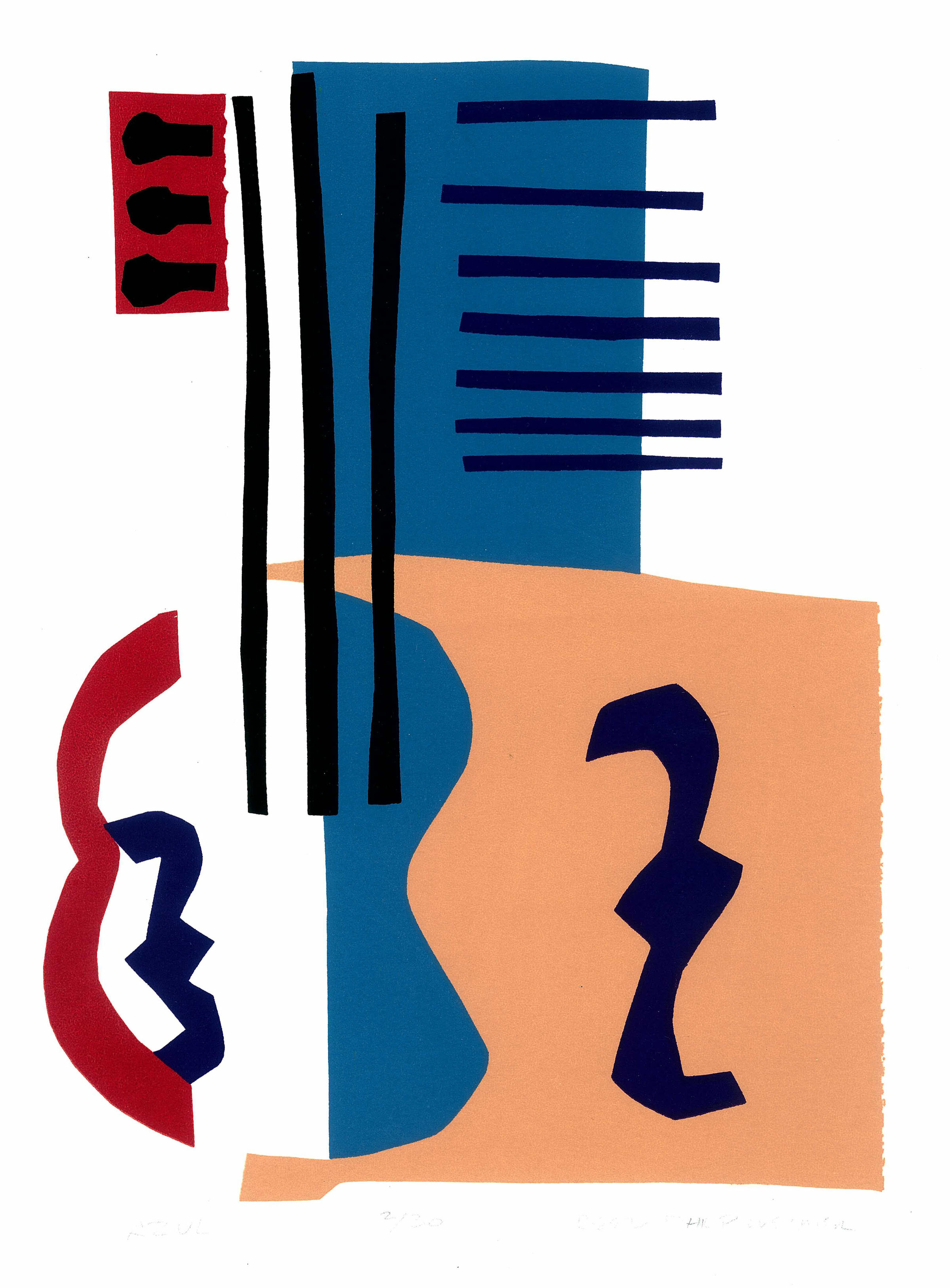 "AZUL", 1984, Serigraph, 12"x 10", $200