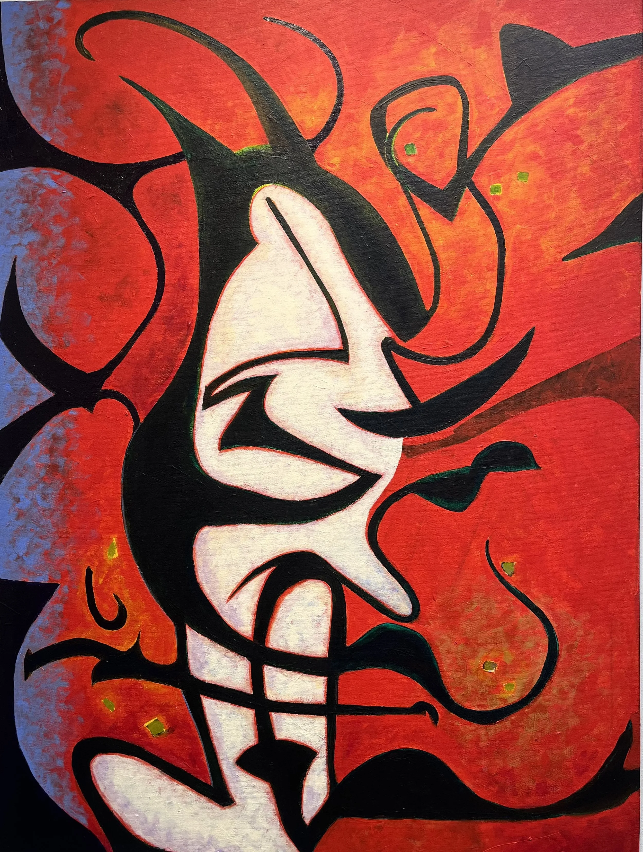 Satyr, acrylic on canvas, 40"x 30". $1900.00