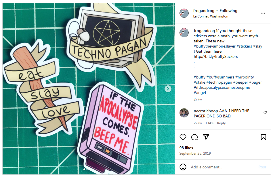 Original Instagram Announcement, Dated [Click image for link to Instagram page]
