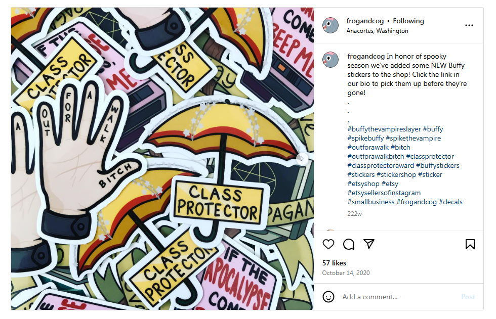 Most Recent Instagram Post that includes the sticker [Click image for link to Instagram page]