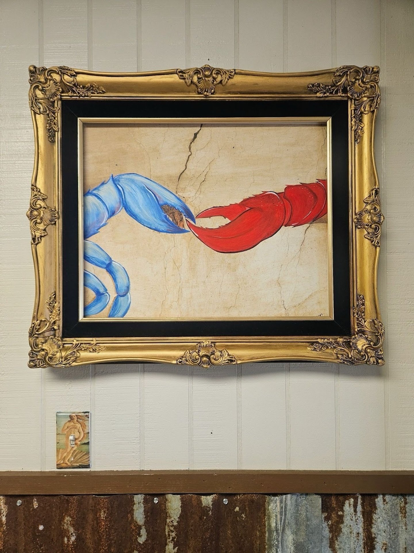 The newest addition to the gallery:

&ldquo;The Creation of A-dam Good Boil&rdquo;

🦀👉👈🦞

🎨🖌️ @hiiikarlaa_

#art #crawfish #michelangelo