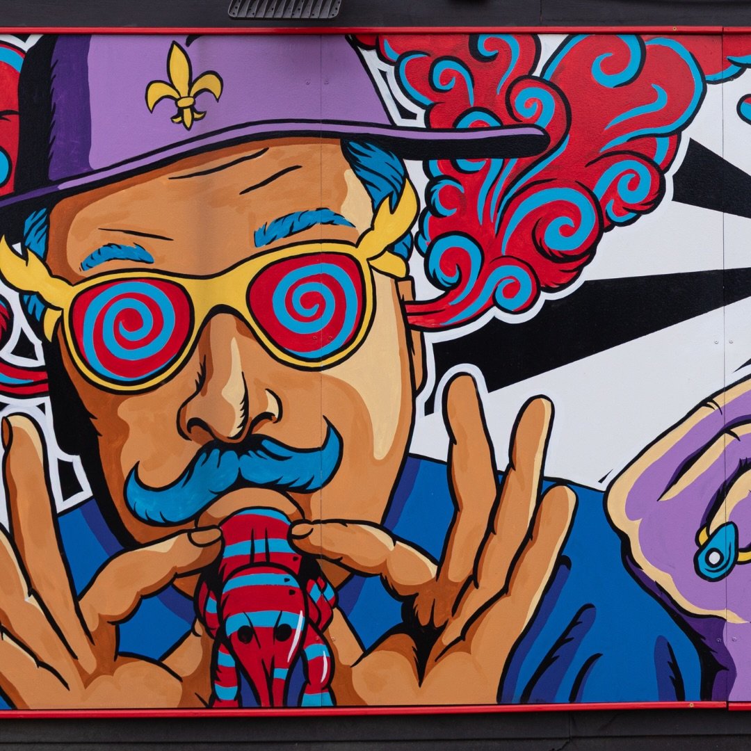 One look at this mural and suddenly&hellip; you need crawfish.&nbsp;

Don&rsquo;t fight it 🦞😵&zwj;💫

Crawfish hypnosis in full effect.

Crawfish, New Orleans, Food