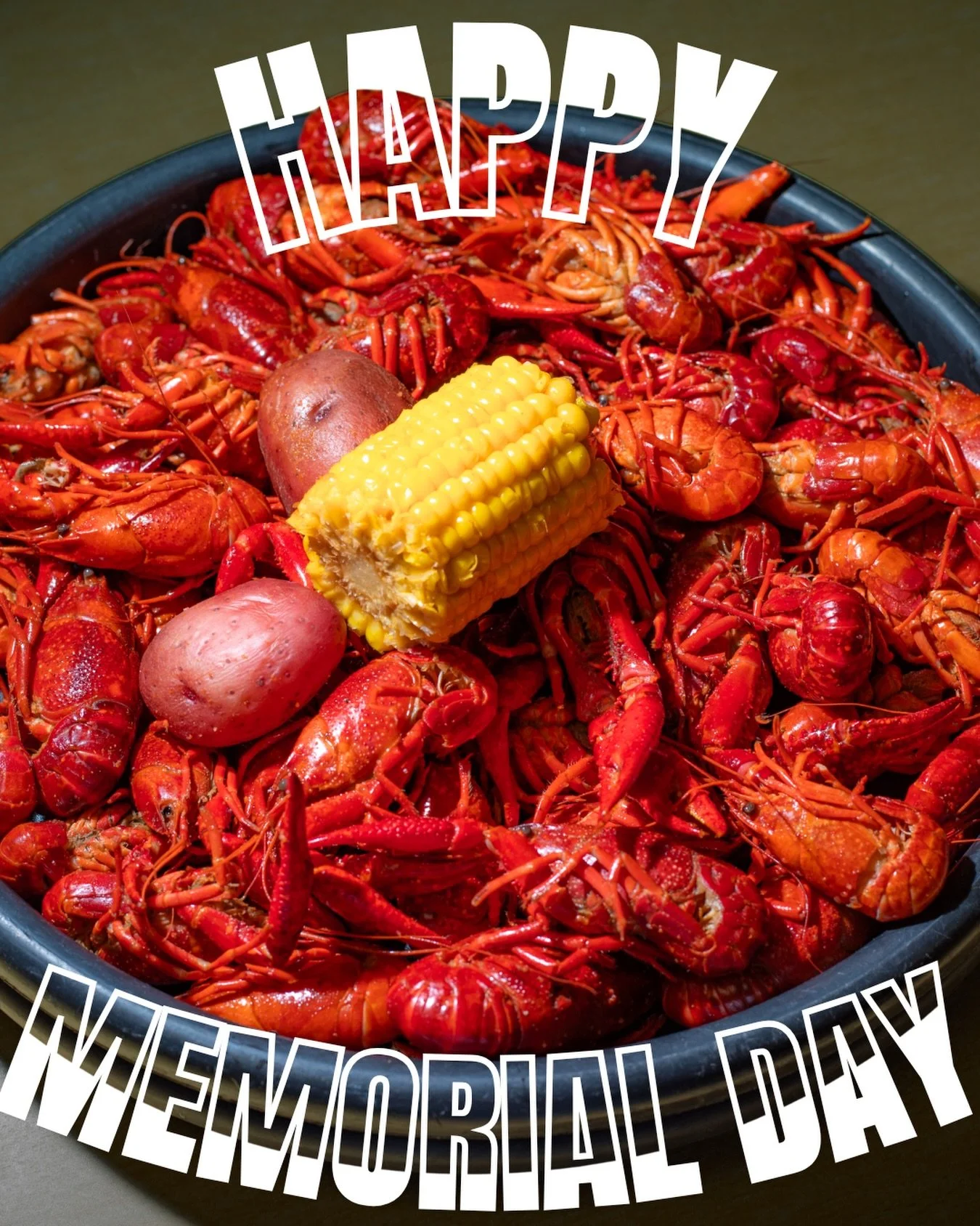 Your Memorial Day plans = crawfish 🦞🇺🇸&nbsp;

Come dine in or get it delivered with Uber Eats.

We are open all day from 11 - 7!&nbsp;

New Orleans, Brisket, Seafood