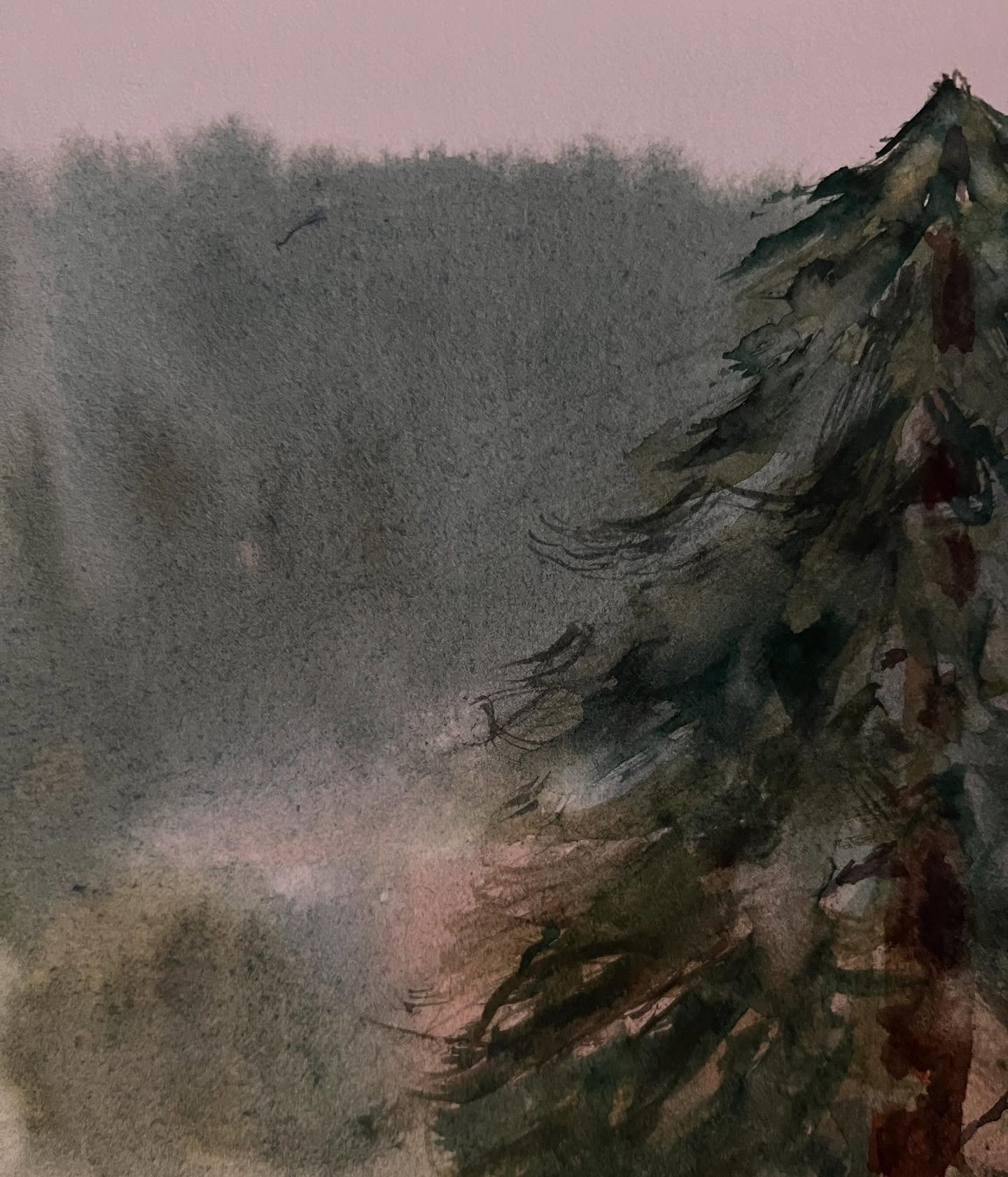 &ldquo;What amazes me about landscape, landscape recalls you into a mindful mode of stillness, solitude, and silence, where you can truly receive time.&rdquo; #johnodonohue 
🌿Watercolor on cotton paper and then my attempt on ceramic. 
-
-
-
#waterco