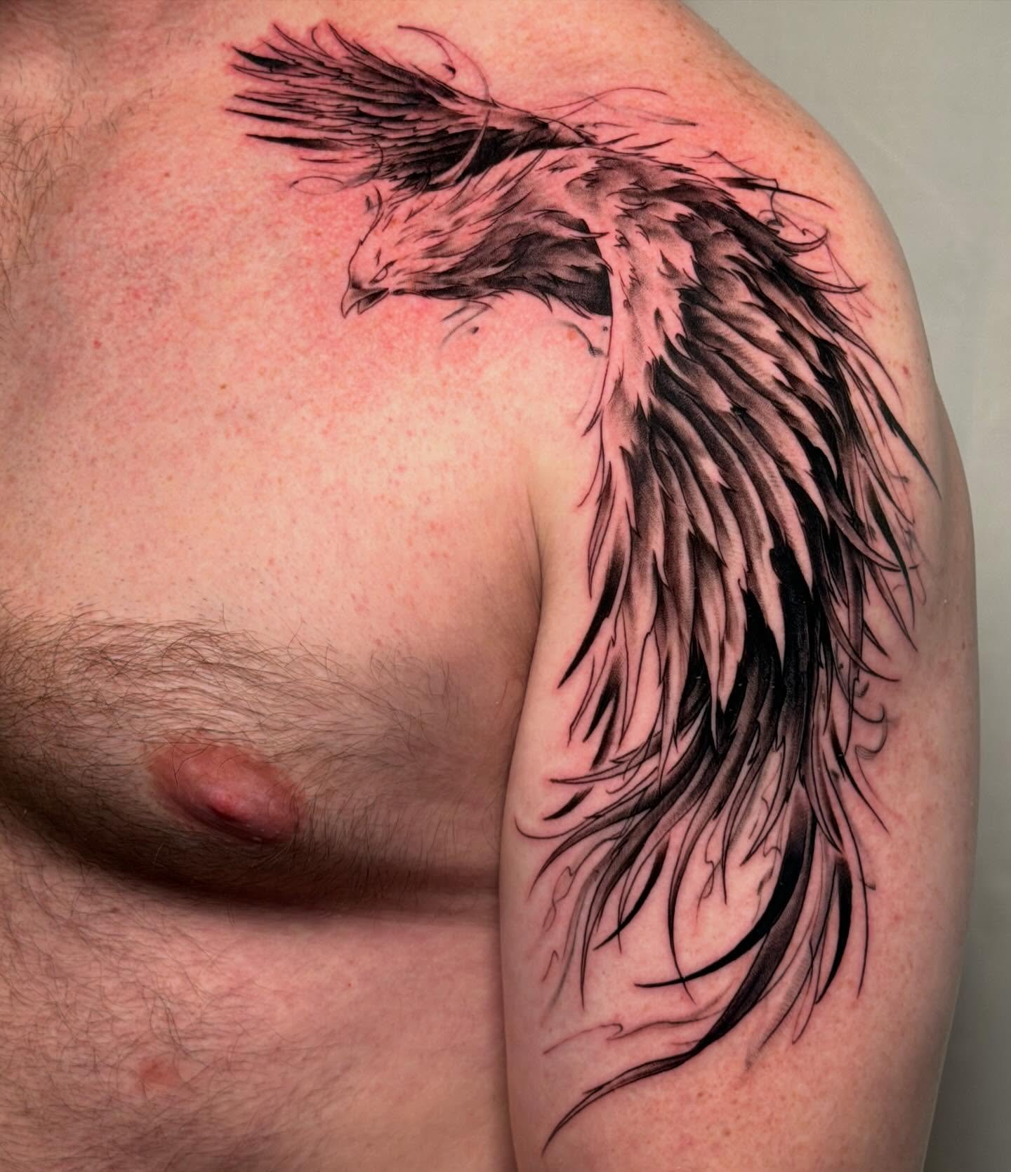 A symbol of rebirth, survival, and spiritual power across ancient cultures - Egypt, Greece, and Asia.

Great choice for a first tattoo, rising through fire and ashes.
.
.
.
#ArttTattoos #PhoenixTattoo #TattooHistory
#BlackAndGreyTattoo #SanDiegoTatto