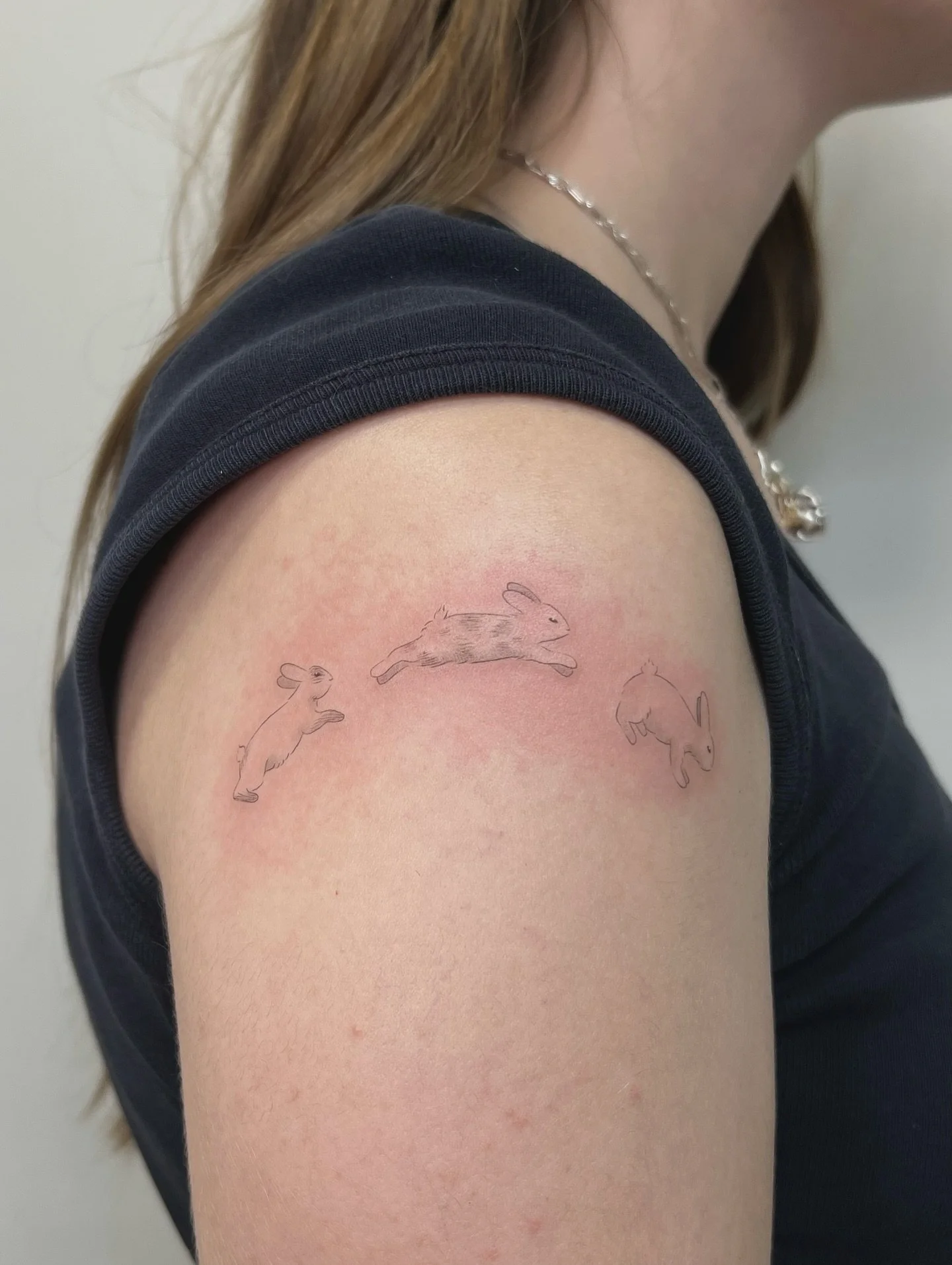 bunnies from my flash! 
happy first tattoo 🫶🏼

#bunnytattoo #mississaugatattoo #daintytattoo #softtattoo #finelinetattoo #oakvilletattoos