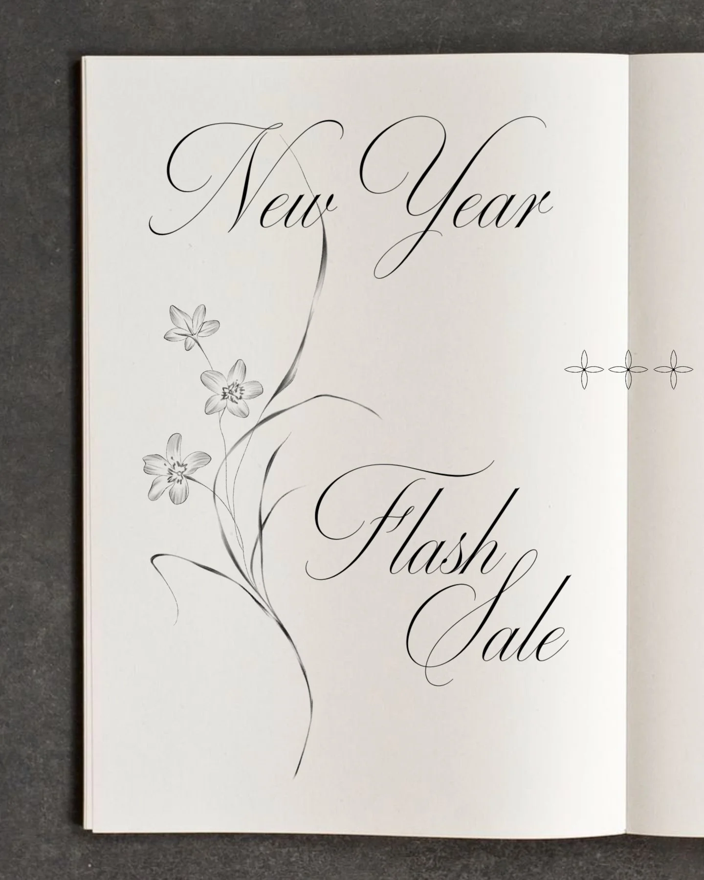 I have lots of flash I'd love to tattoo this year so here's a little gift to celebrate the new year 🫶🏼

(Please note that this sale doesn't apply to my 'Pick of the month' designs as they're already significantly discounted. I'll be posting January