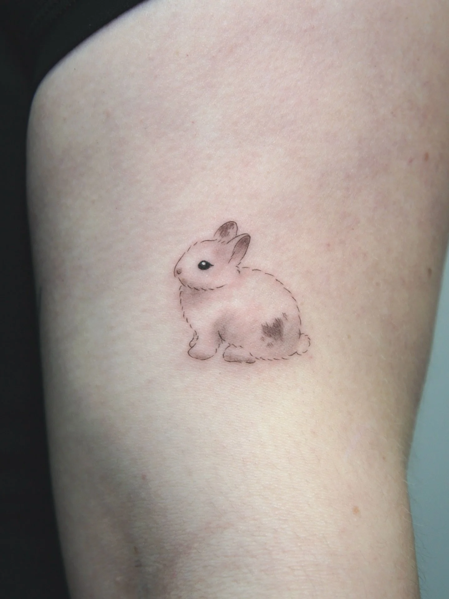Little bunny from my flash ♡ 

#bunnytattoo #mississaugatattoos #smalltattoo