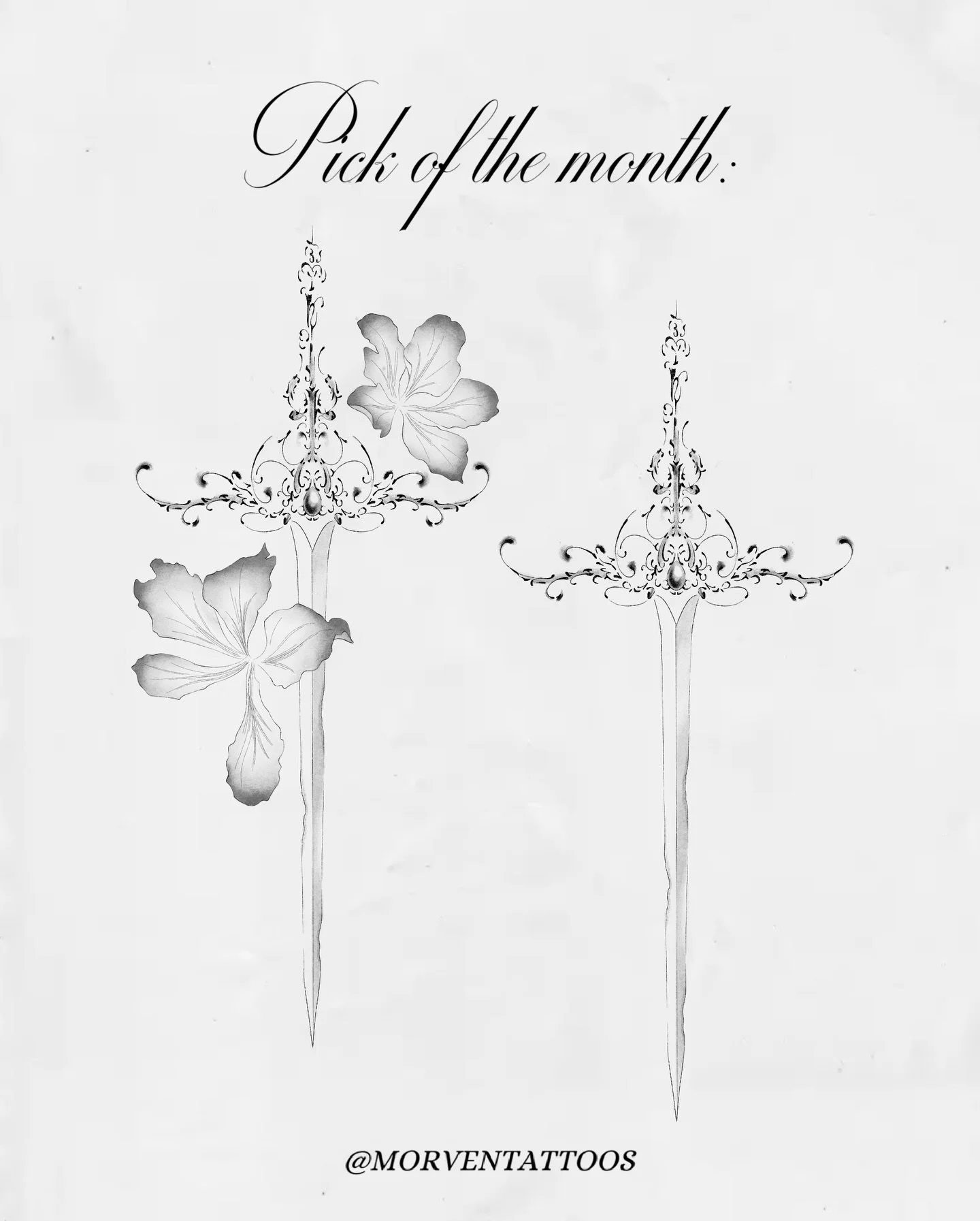 February's design! &deg;❀.ೃ࿔

I did a custom sword very recently &amp; wanted to explore more flows/shapes within the subject. The sword can be done without the flowers for a less full piece.

#mississaugatattoos #swordtattoo #tattooflash #torontotat