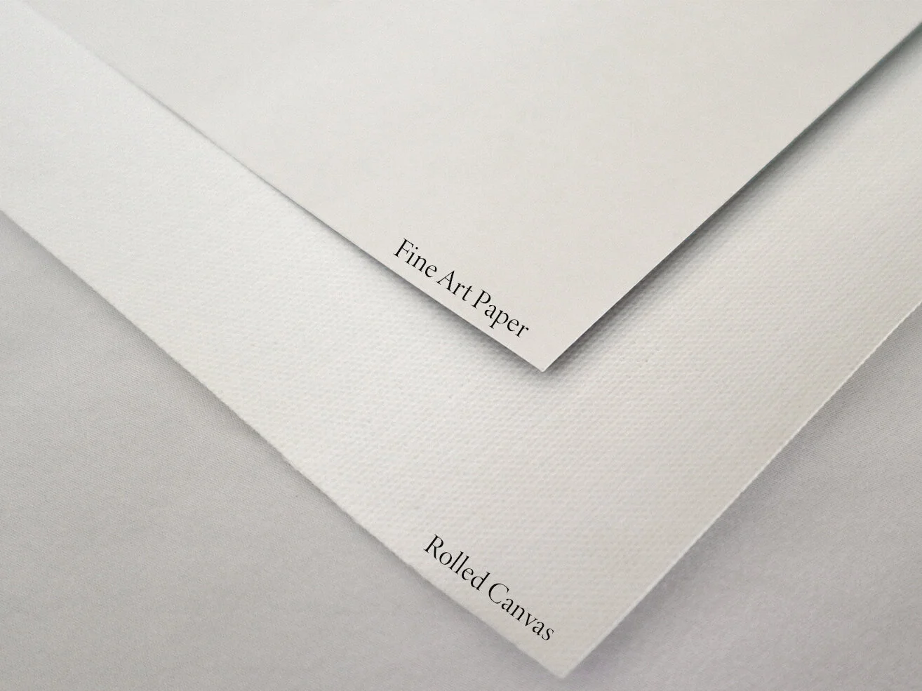 Fine art paper comparison to canvas roll.