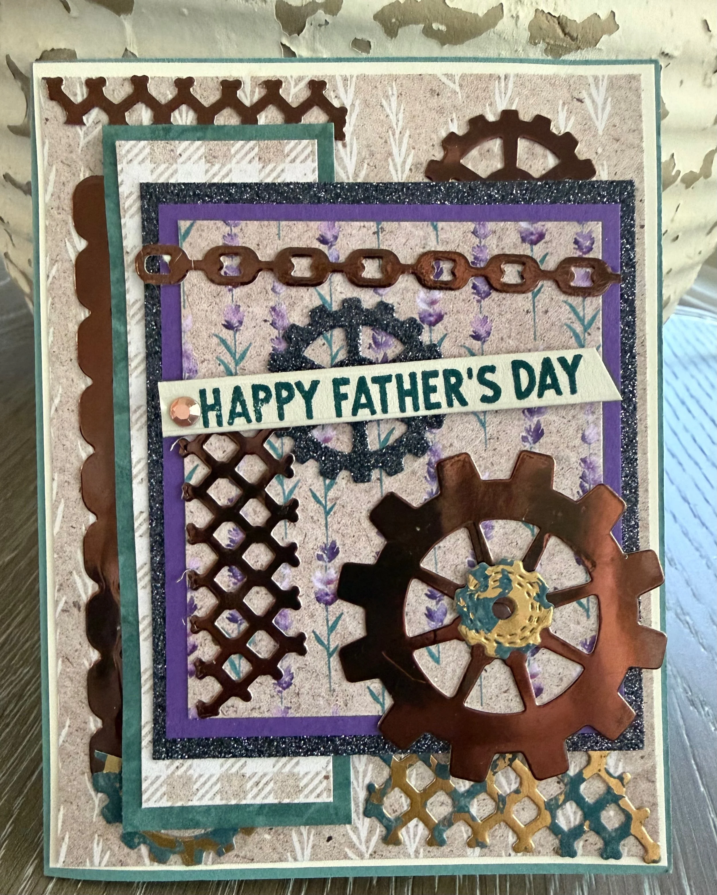 Cards for a mechanic man masculine cards Gears & Textures from Stampin' Up
