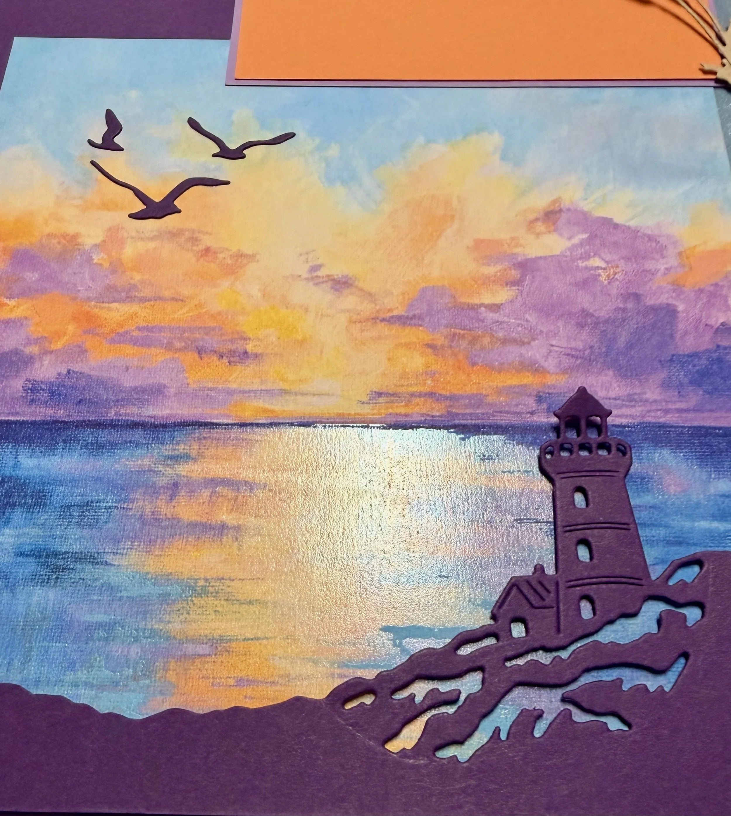 sunset shimmer light over water designer series paper Stampin' Up scrapbook spread